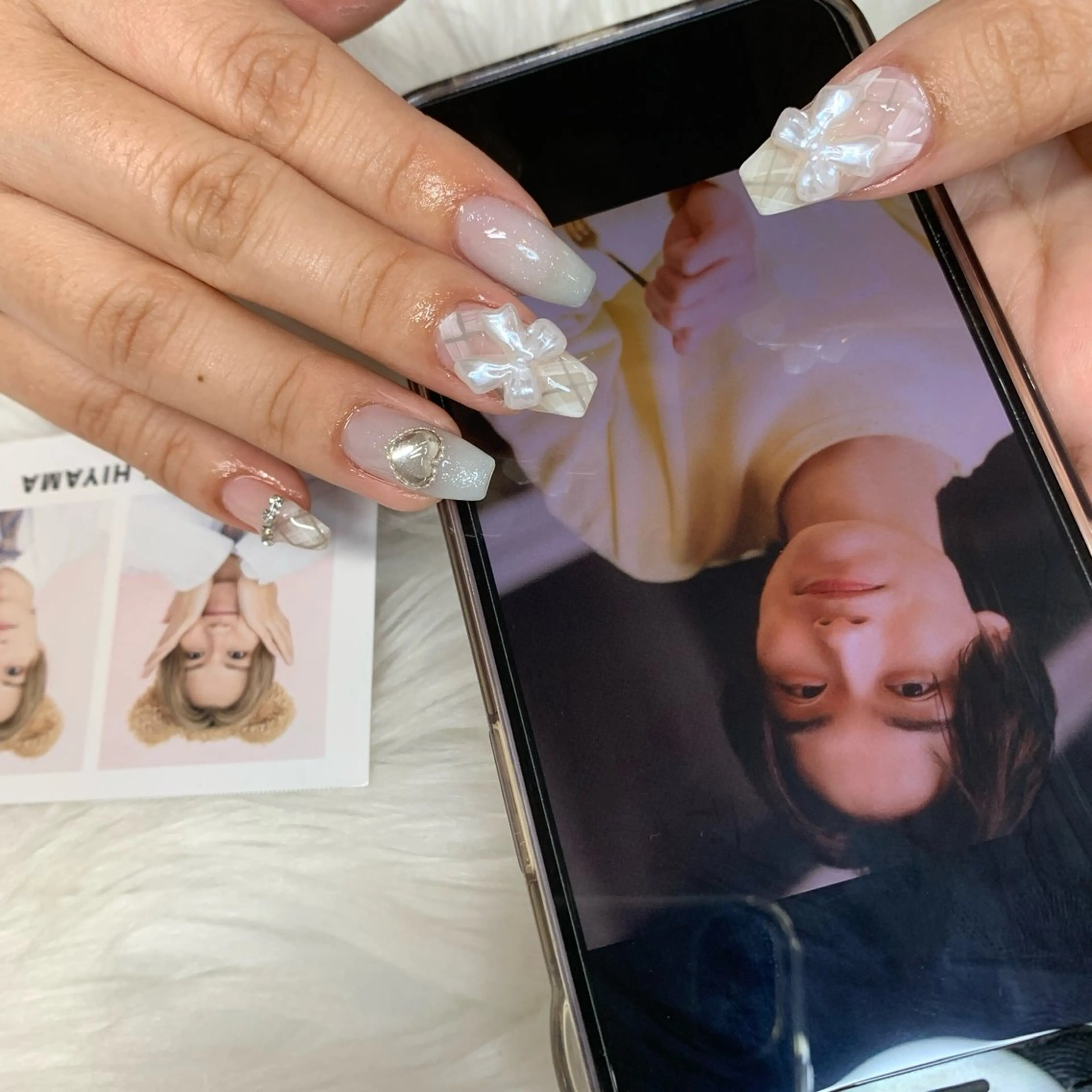 ネイル リボン ハンドネイル La neige* yuki 🐩🌙のネイルデザイン