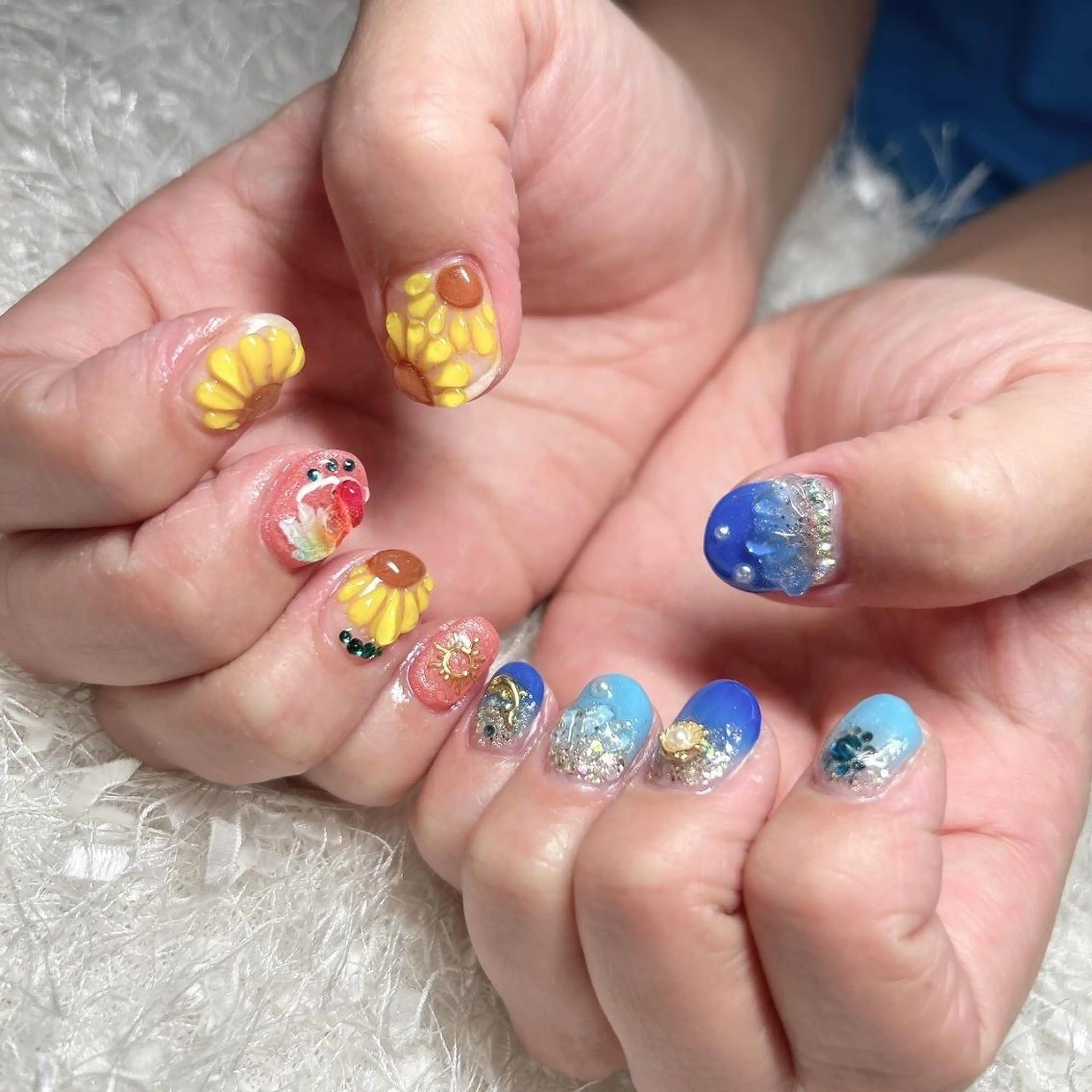 ネイル 長さ出し フレンチネイル ジェルネイル グラデーション 韓国ネイル ハンドネイル Nail&eye Belire 新宿のネイルデザイン