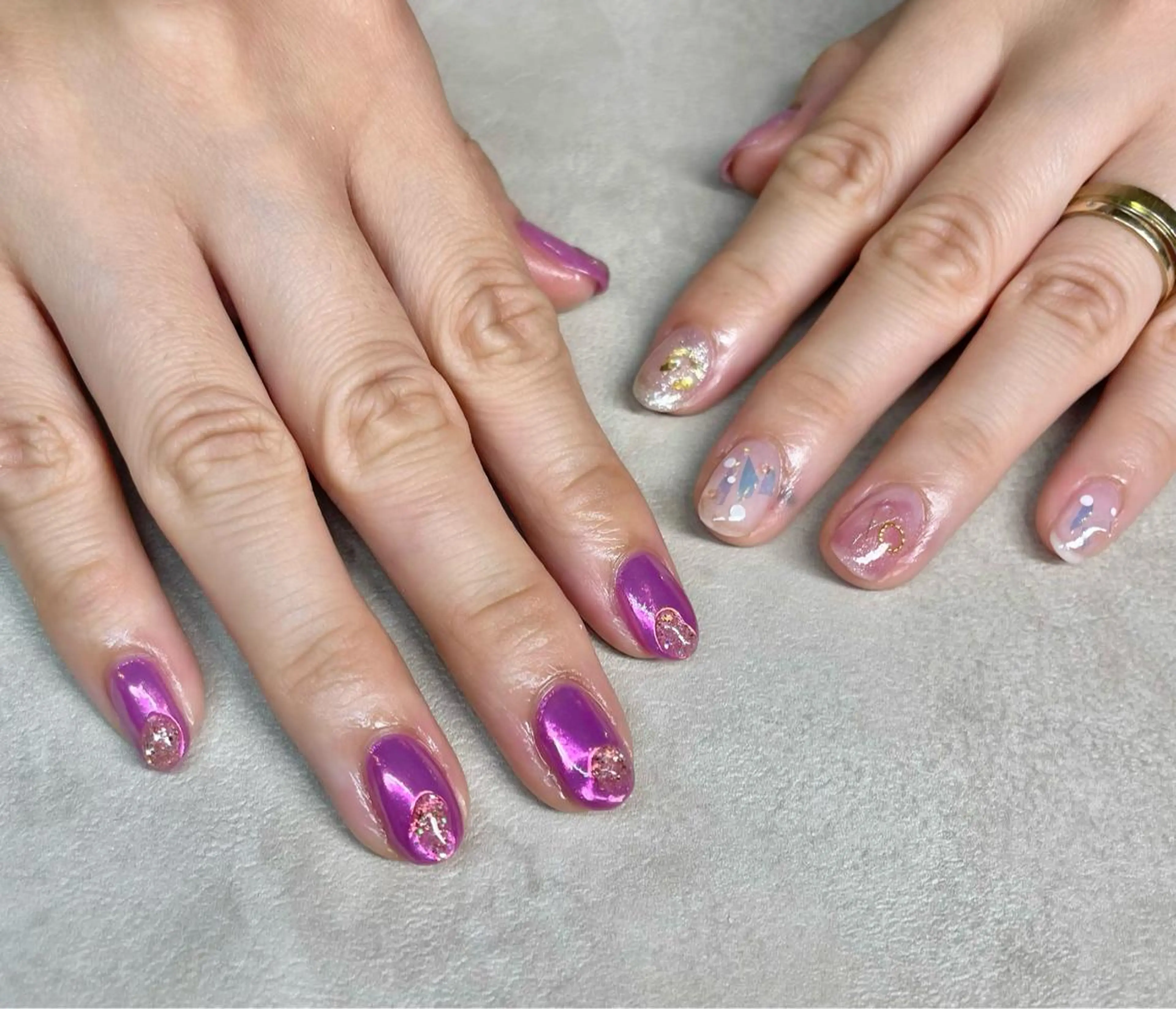 ネイル ピンク ハンドネイル フットネイル Beauty Salon GIGI所属・GIGI AYA🦋のネイルデザイン