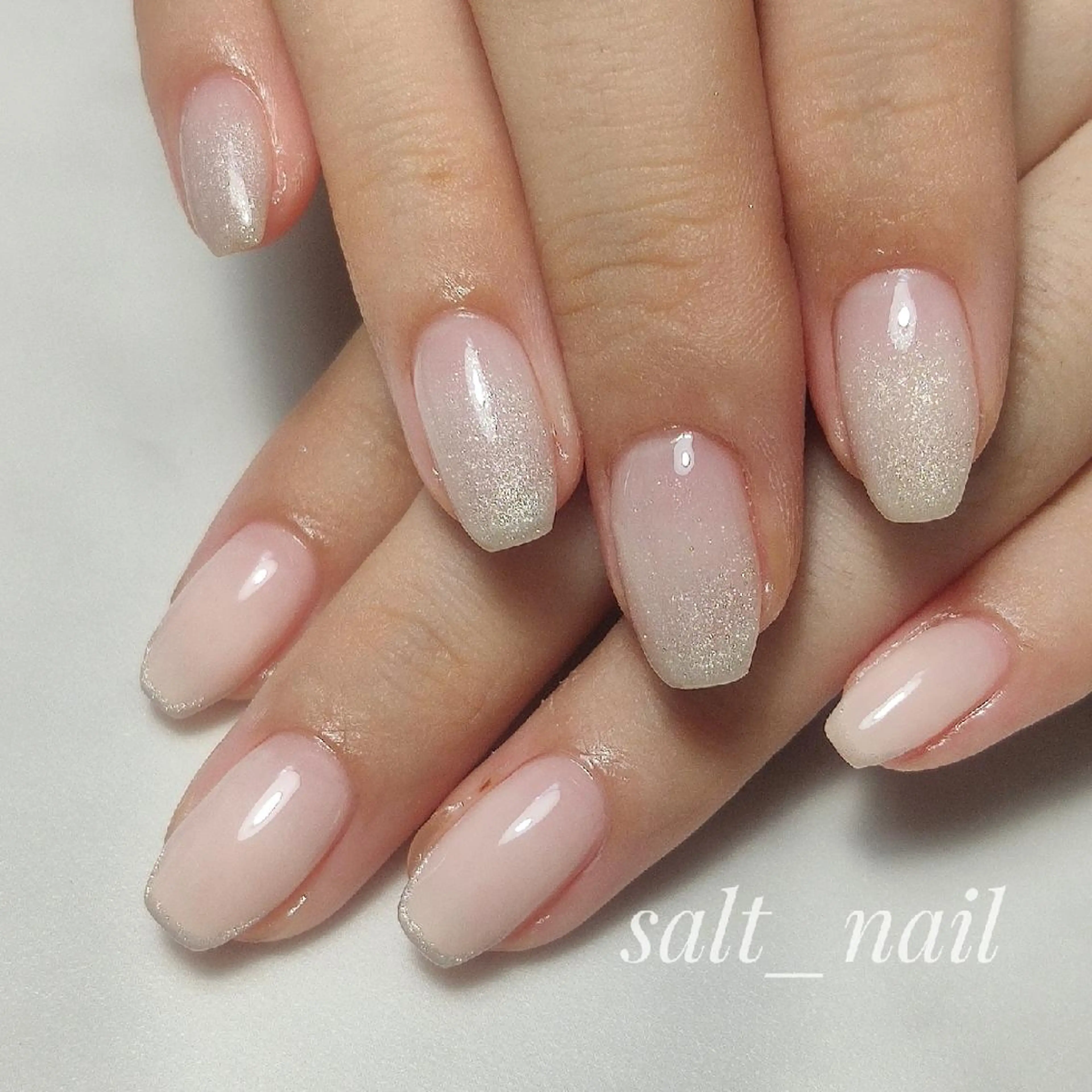 ネイル フレンチネイル グラデーション マグネットネイル ハンドネイル 個人サロン saltnailのネイルデザイン