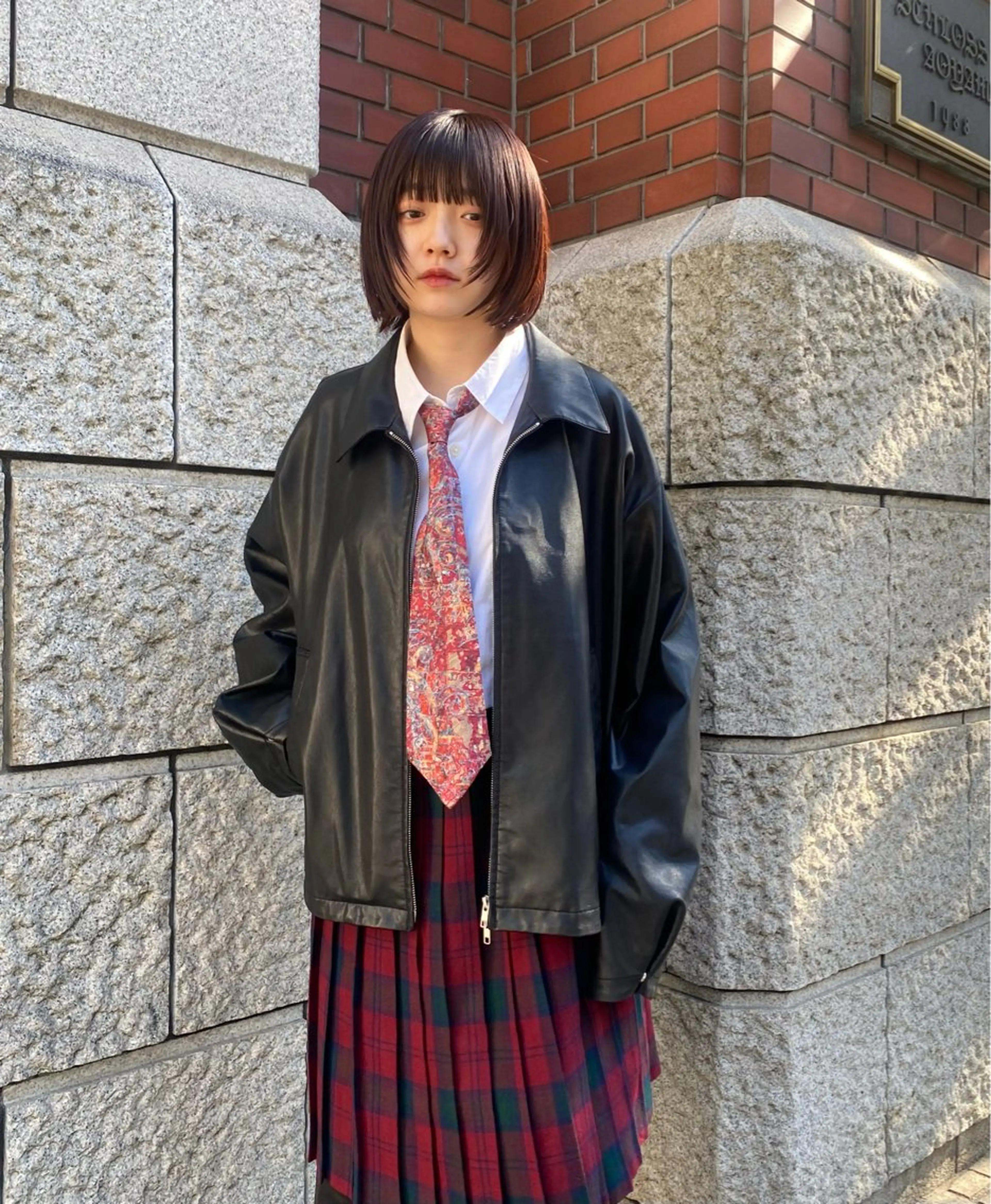 カラー ブリーチ 透明感カラー ブリーチなしカラー レッドカラー ボブ ボブ/レイヤー /河内温太のヘアスタイル