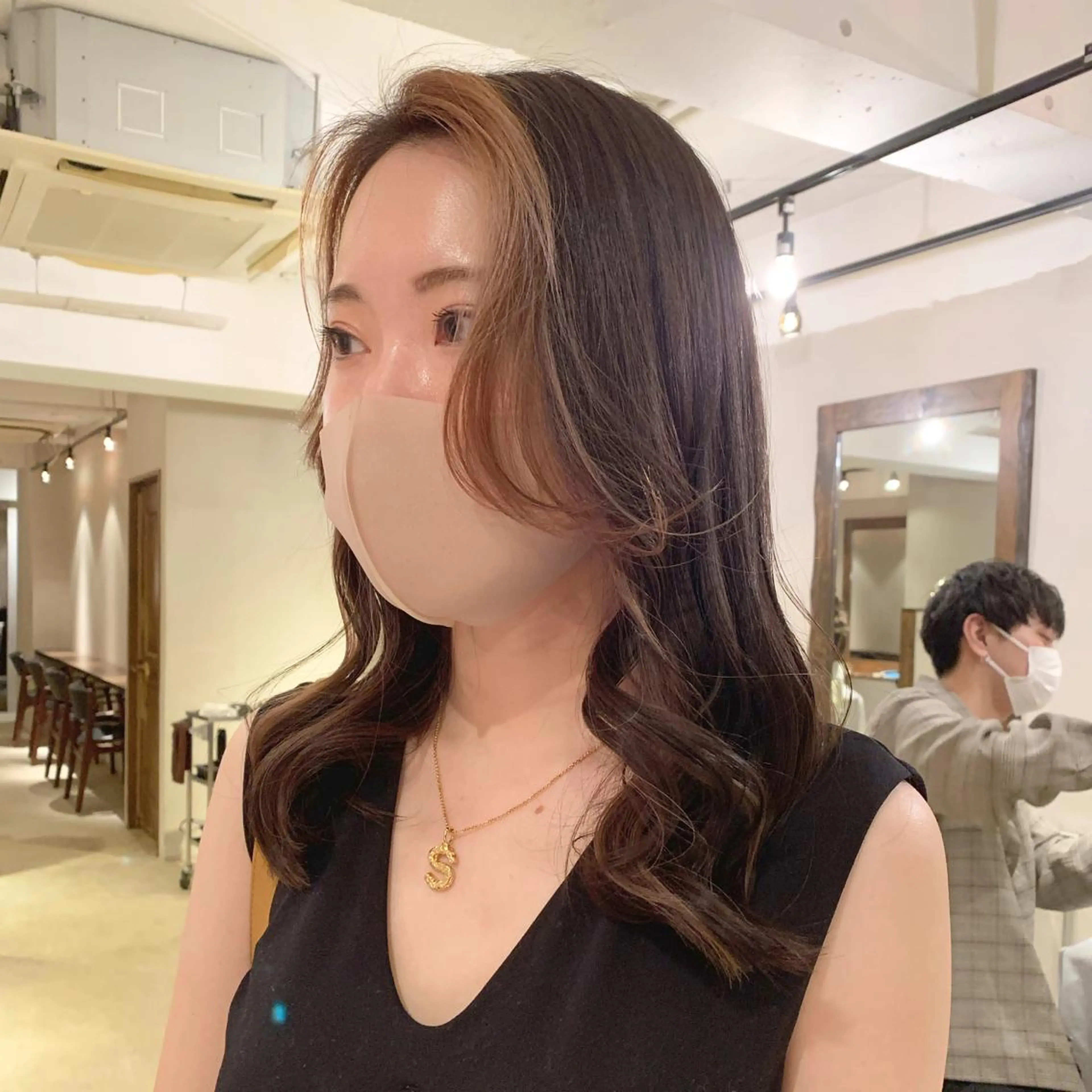 ロング カラー カット ヘアカラー トリートメント ヘッドスパ 透明感/オリーブ/ グレージュ/YUKAのヘアスタイル