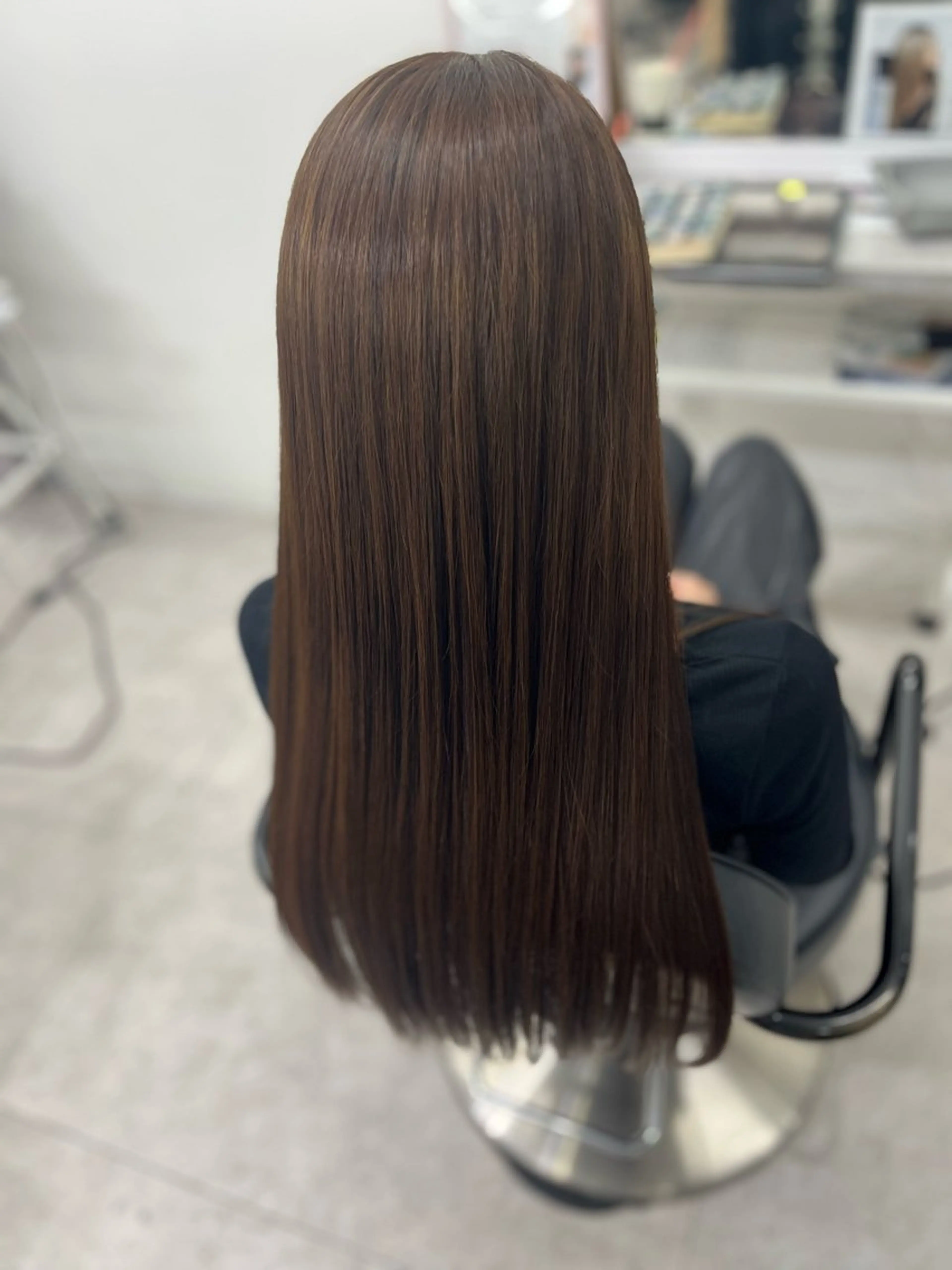 ロング カラー ブラウンカラー マロンブラウン カット ヘアカラー トリートメント 🫧ぷる艶カラー🫧 Yuubi🦩のヘアスタイル