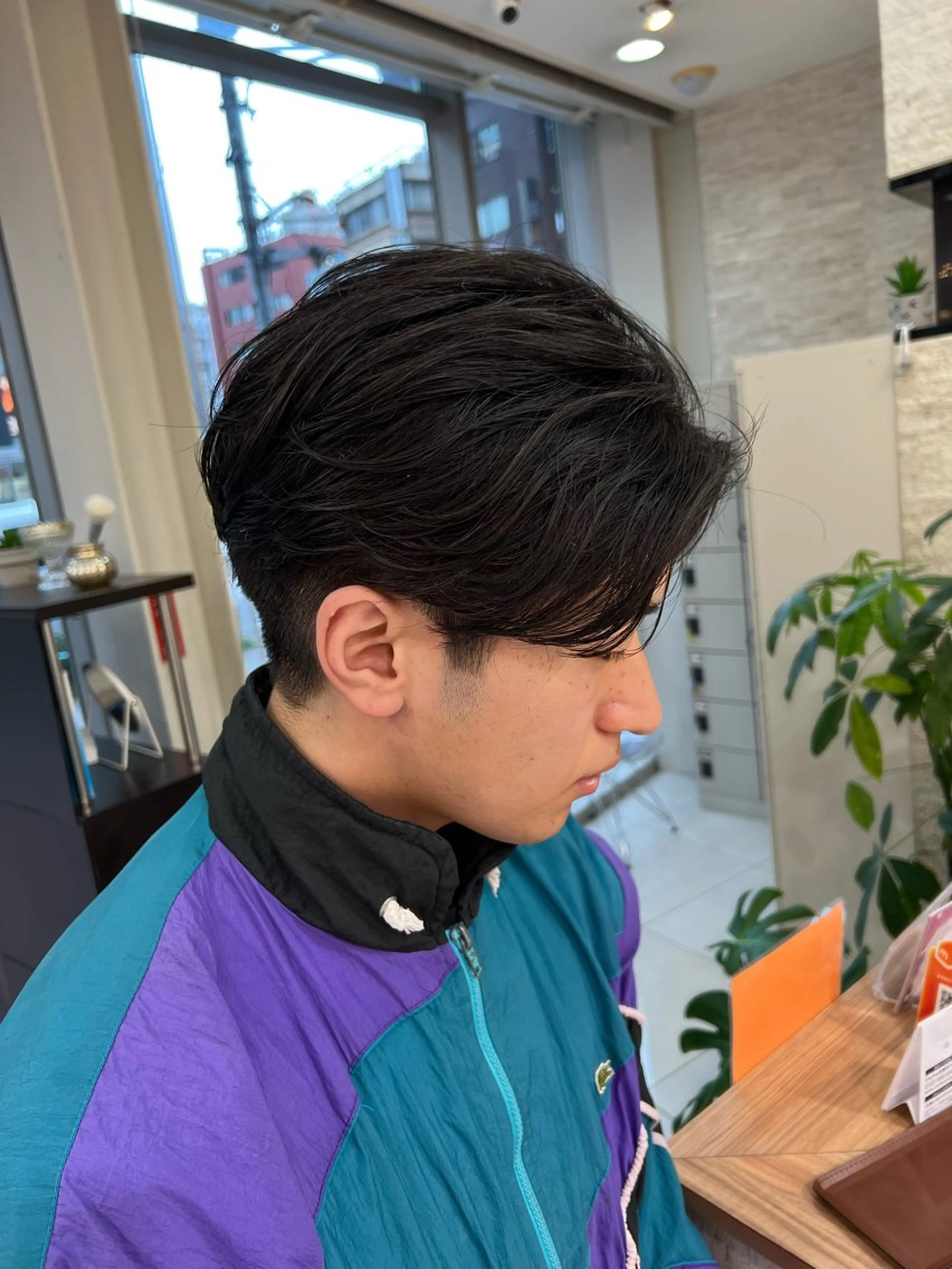 パーマ メンズ センターパート メンズ特化/勝田駅/ 佐和駅/鈴木輝瑠/のヘアスタイル