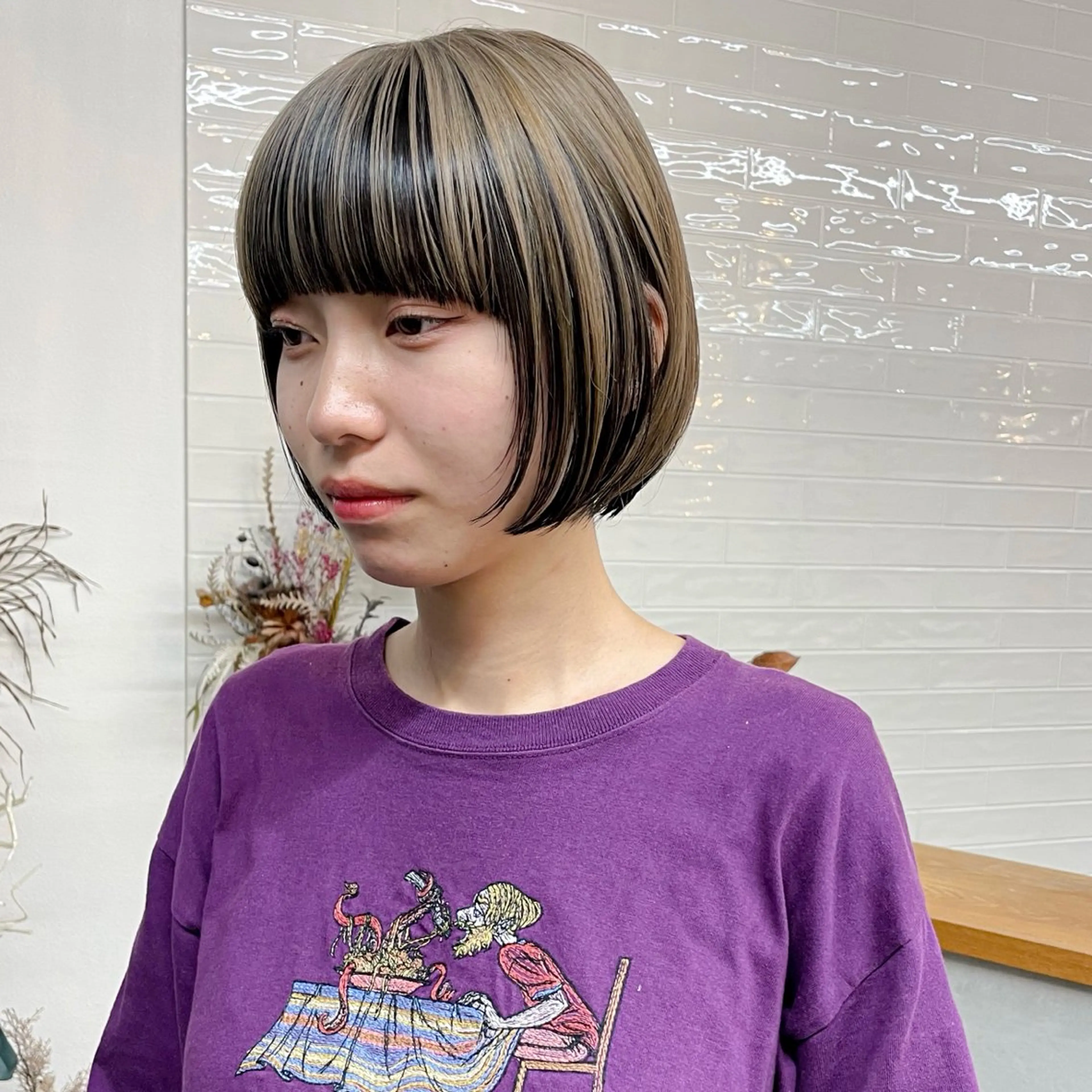 ショート ボブ カット ヘアカラー 問屋町sol.🌿 NAOYAのヘアスタイル