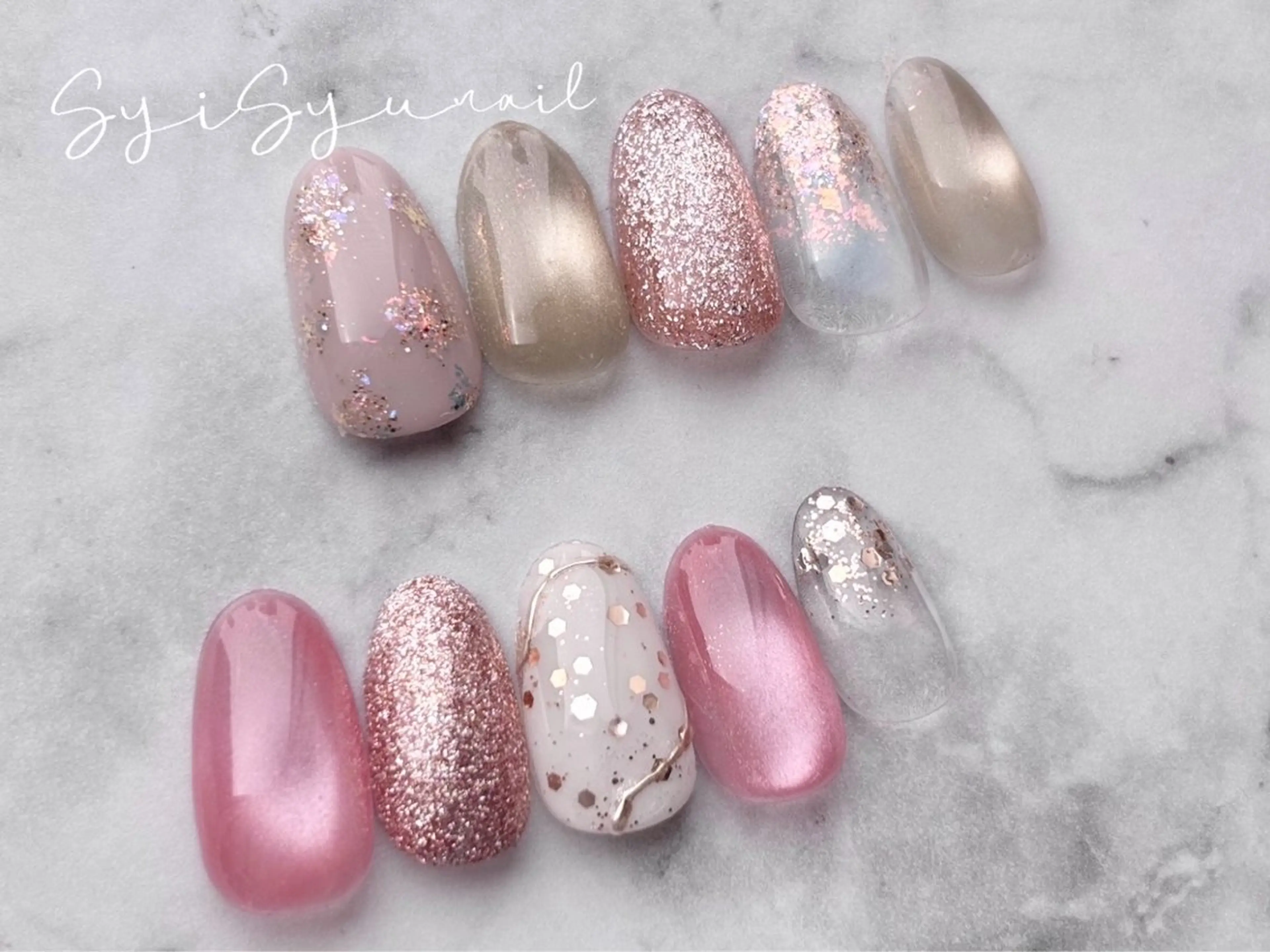 ミディアム ハンドネイル SyiSyu なんば本店のネイルデザイン