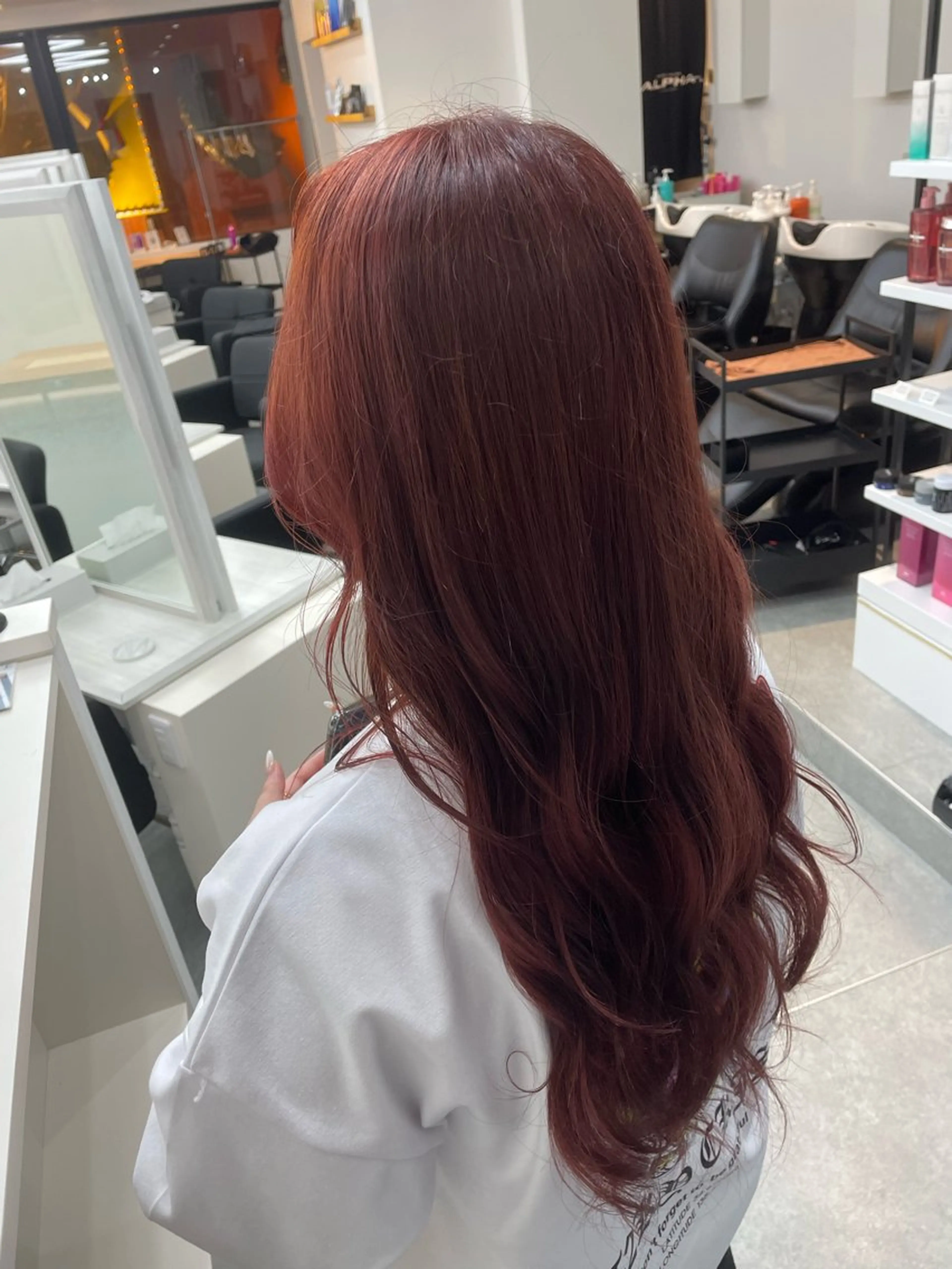 ロング カラー ピンクカラー 𝙃𝘼𝙍𝙐🎀 韓国×エクステのヘアスタイル