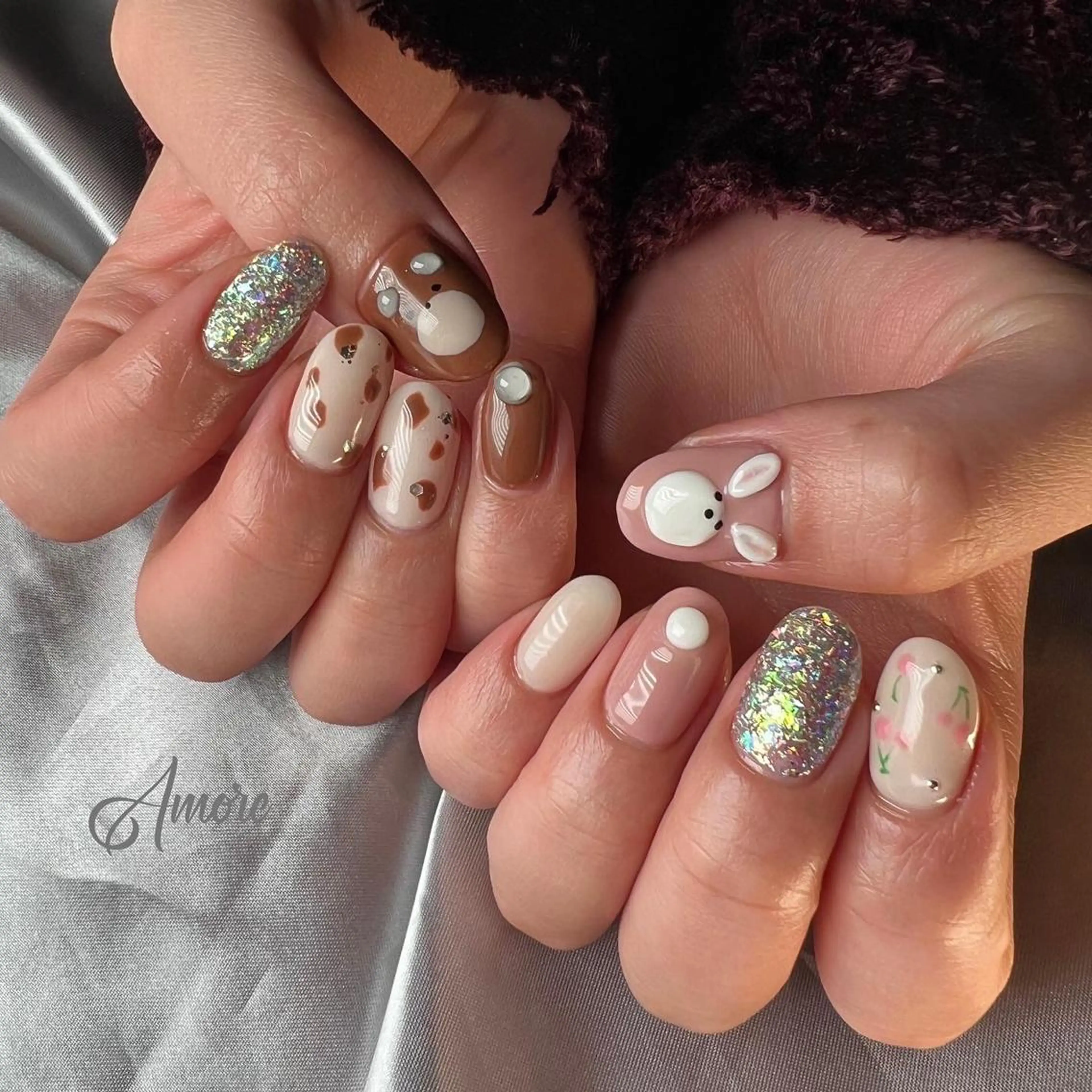 ネイル ジェルネイル ミラーネイル オフィスネイル パラジェル You kyehwaのネイルデザイン