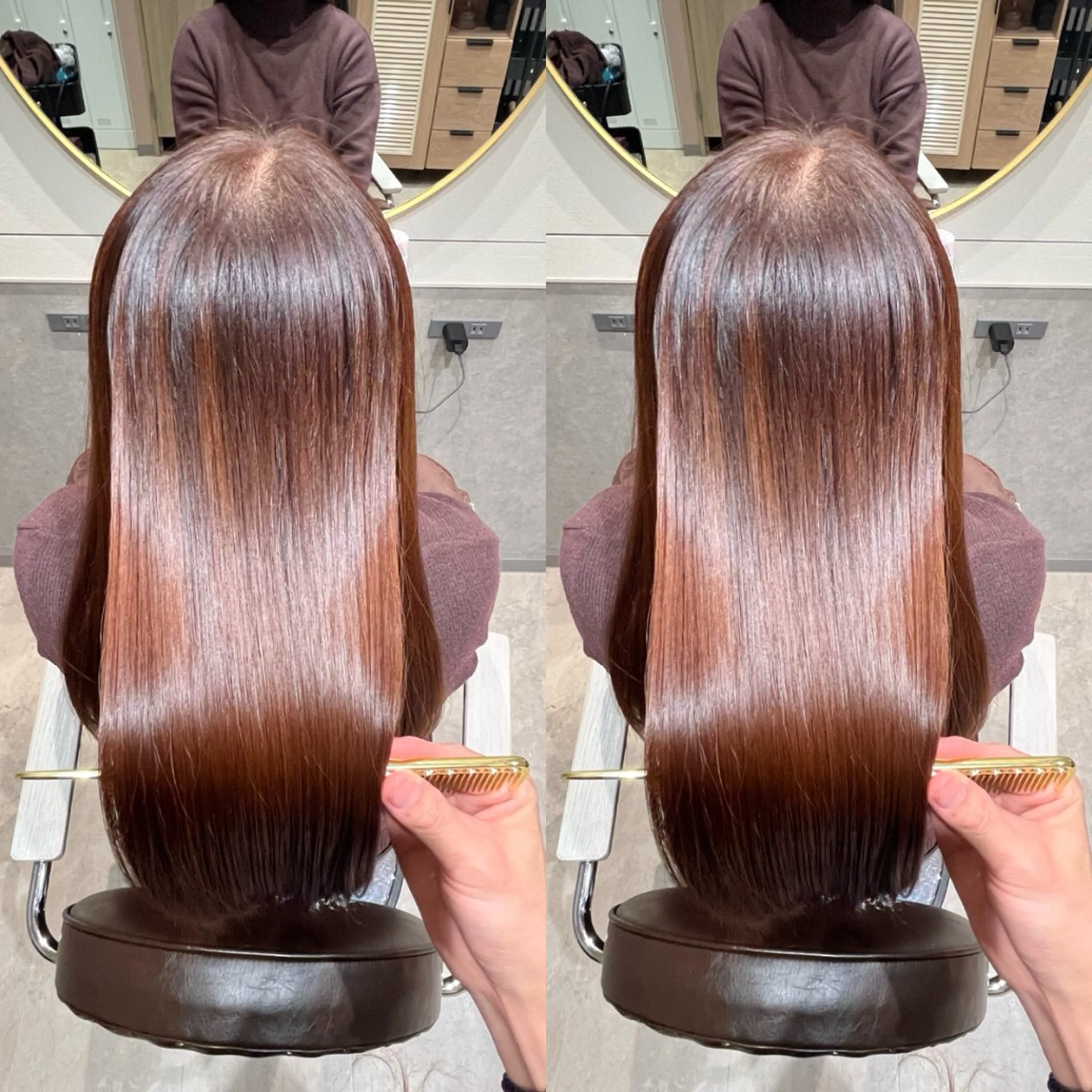 ロング カット 縮毛矯正 トリートメント 銀座⭐️髪質改善⭐️ 平中　留生のヘアスタイル