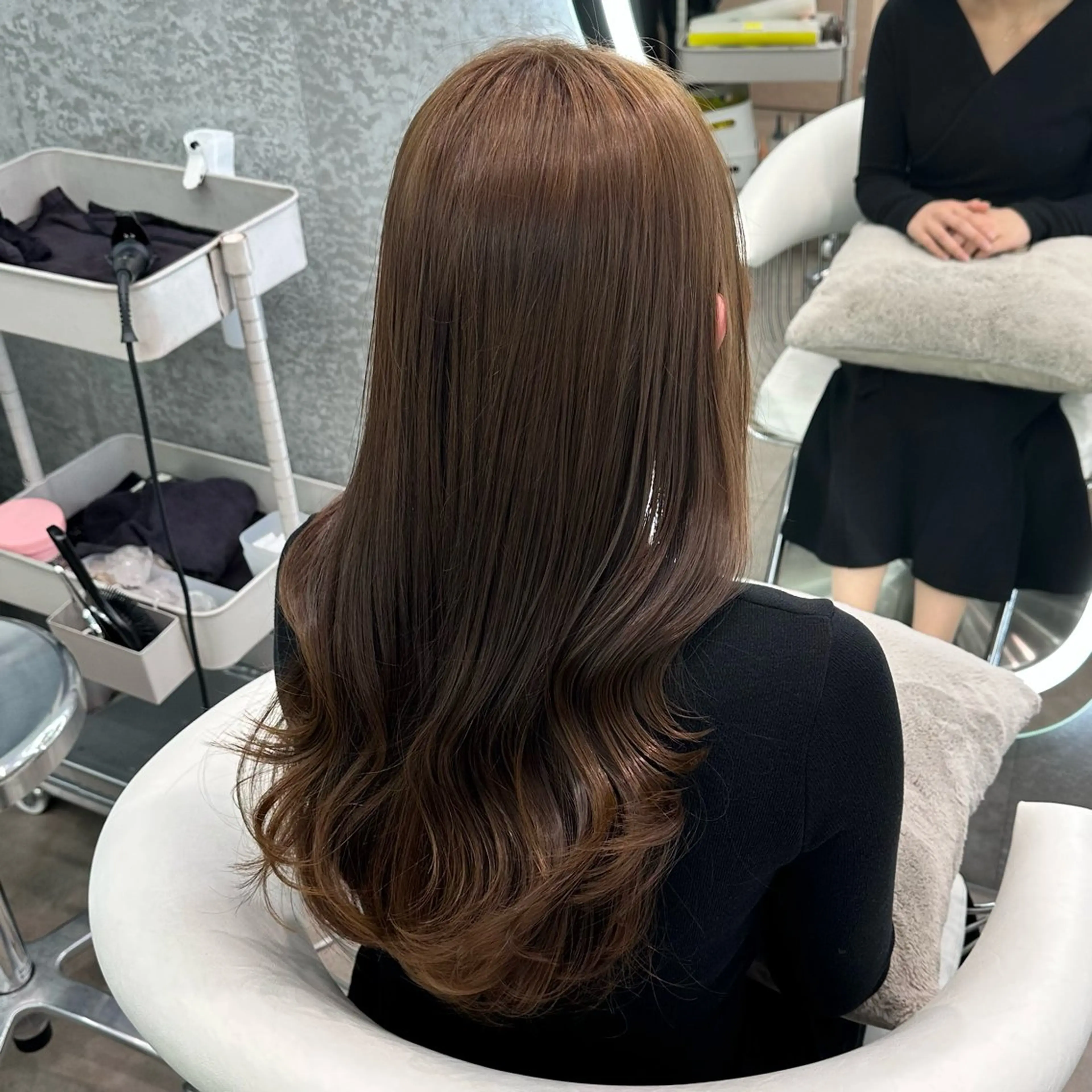 セミロング カラー ヘアアレンジ ヘアカラー トリートメント ブリーチなしW🎀 髪質改善／はのんのヘアスタイル