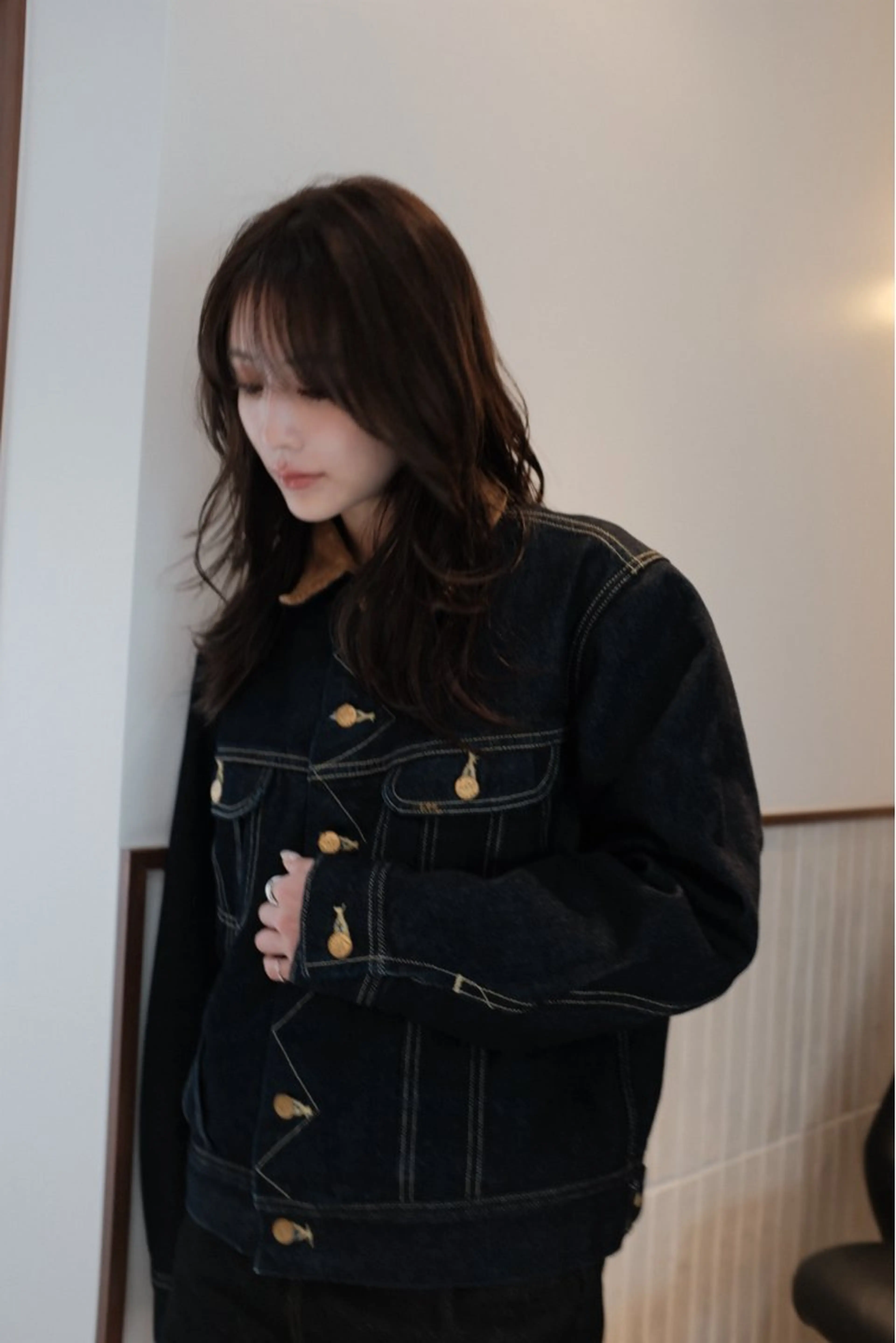 セミロング カラー くびれヘア 顔周りカット レイヤーカット カット ヘアカラー トリートメント opus 店長大和 レイヤー/赤み消しのヘアスタイル