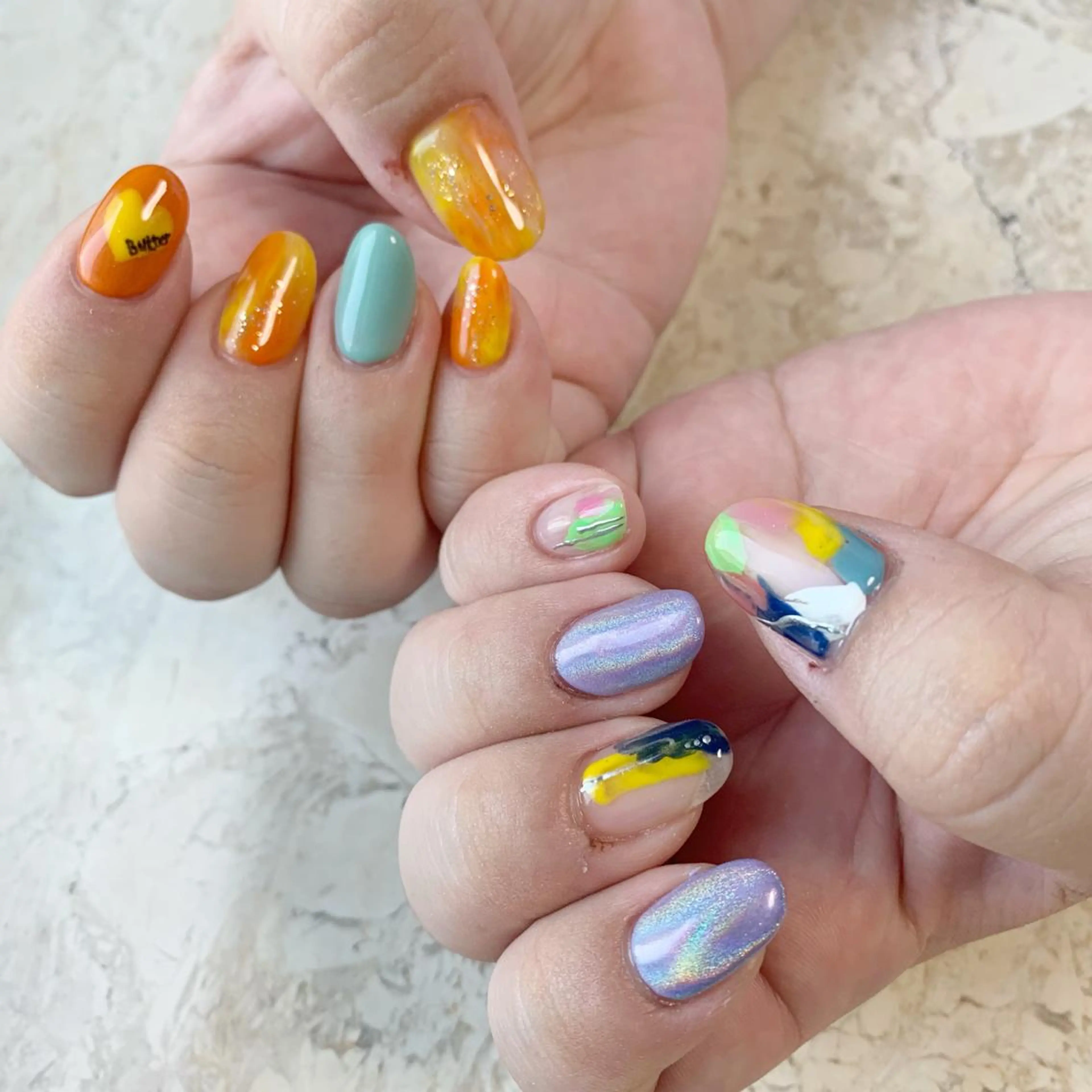 ネイル ジェルネイル パラジェル 春ネイル 夏ネイル 冬ネイル ハンドネイル フットネイル nail salon mieux(ミュー)のネイルデザイン