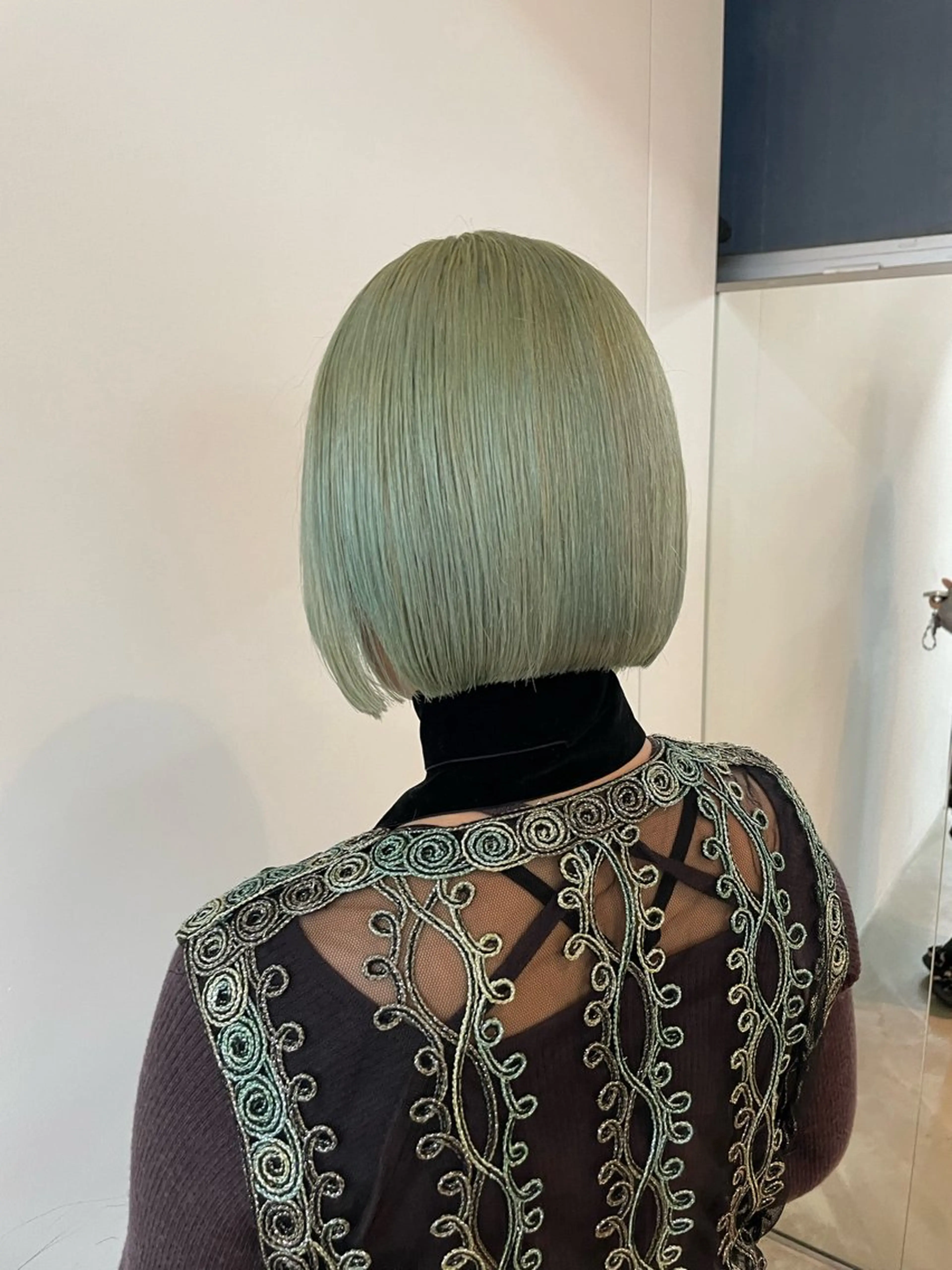 カラー ミント ミントグリーン ヘアカラー トリートメント ハイトーン/レイヤー 🌸さくらのヘアスタイル