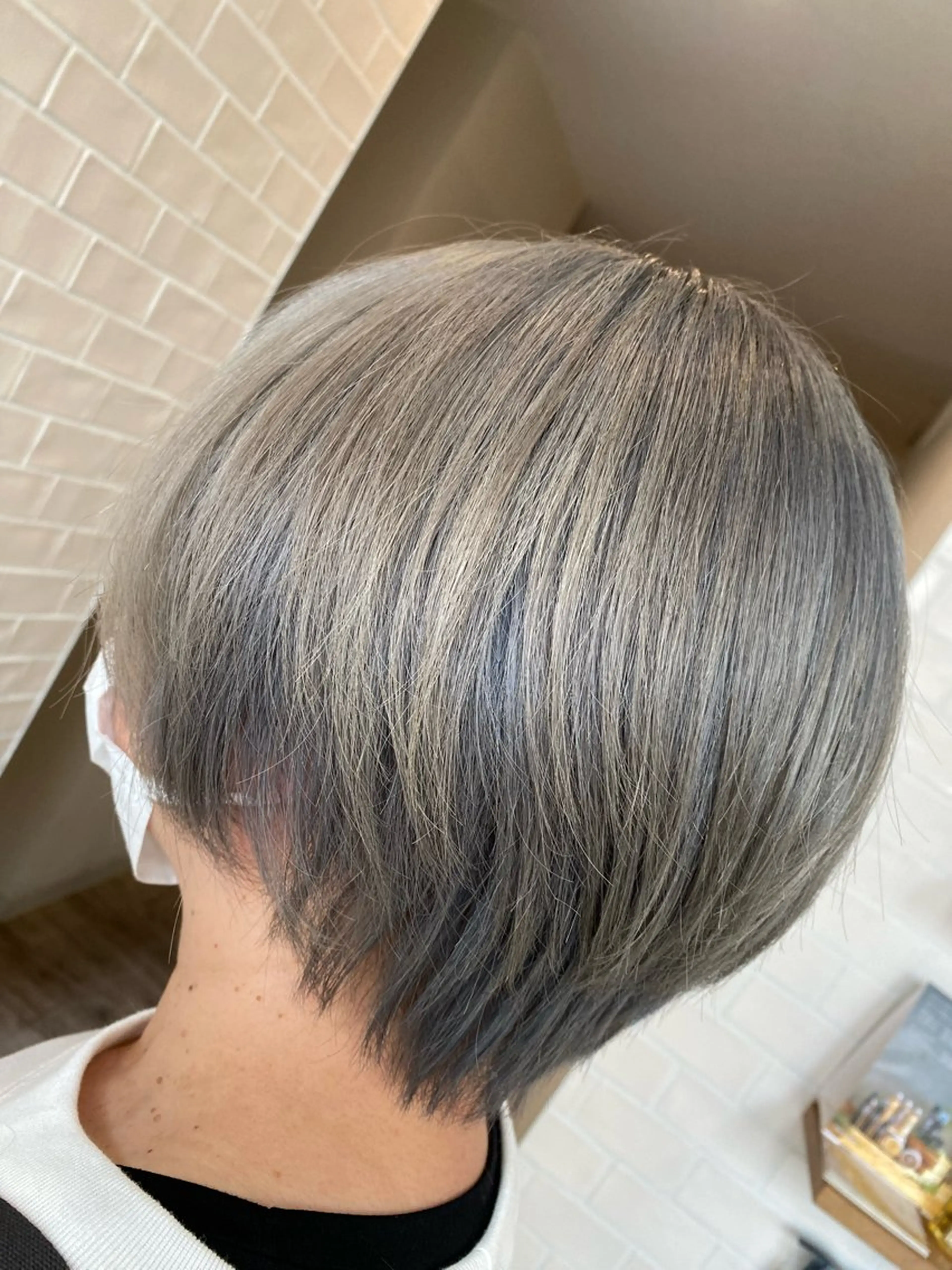 ショート カラー ショートボブ グレージュ ボブ ショートヘア 國分 伸也のヘアスタイル