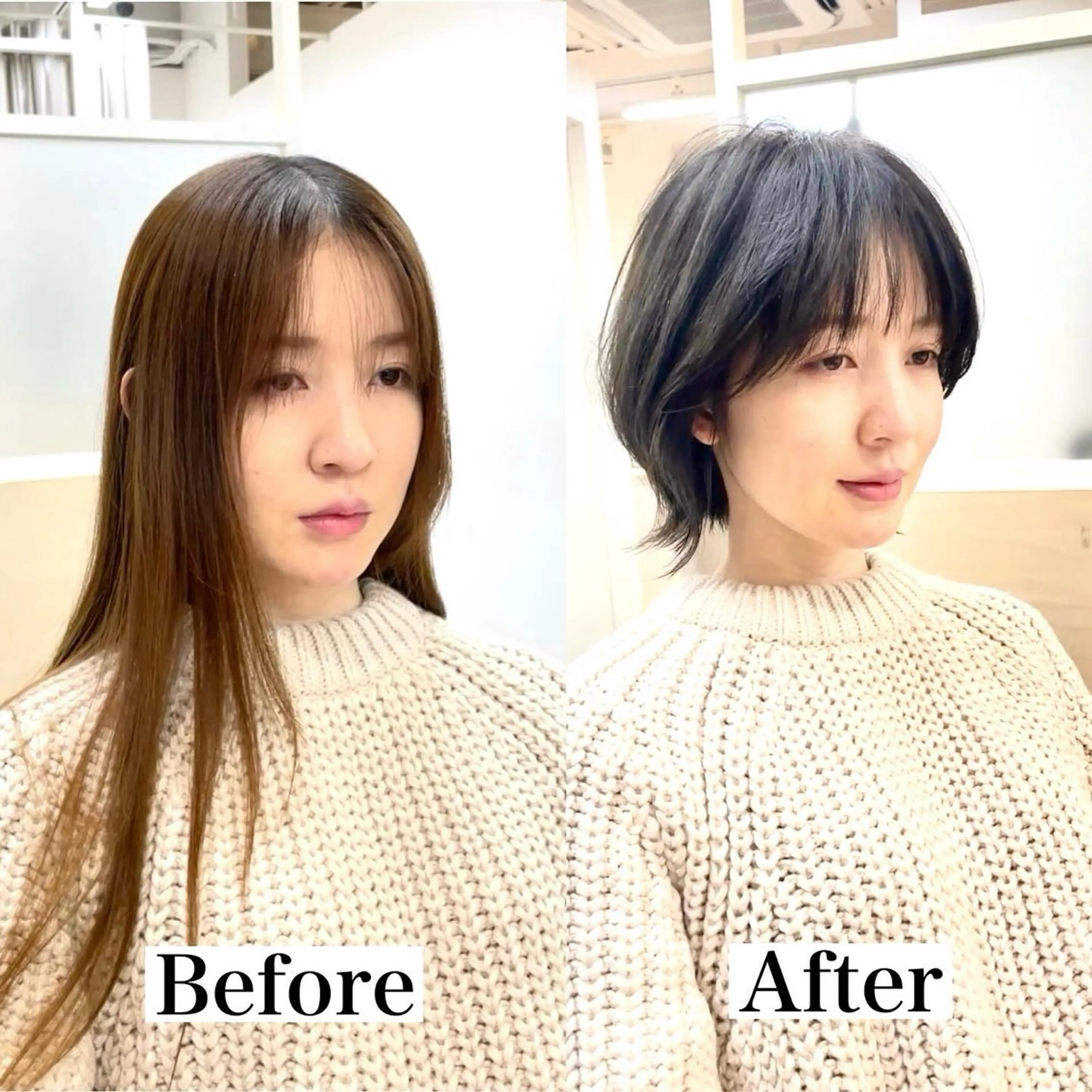 ショート カラー ボブ ウルフカット ウルフボブ カット ヘアカラー トリートメント 表参道【髪質改善】 宮嶋勇太のヘアスタイル