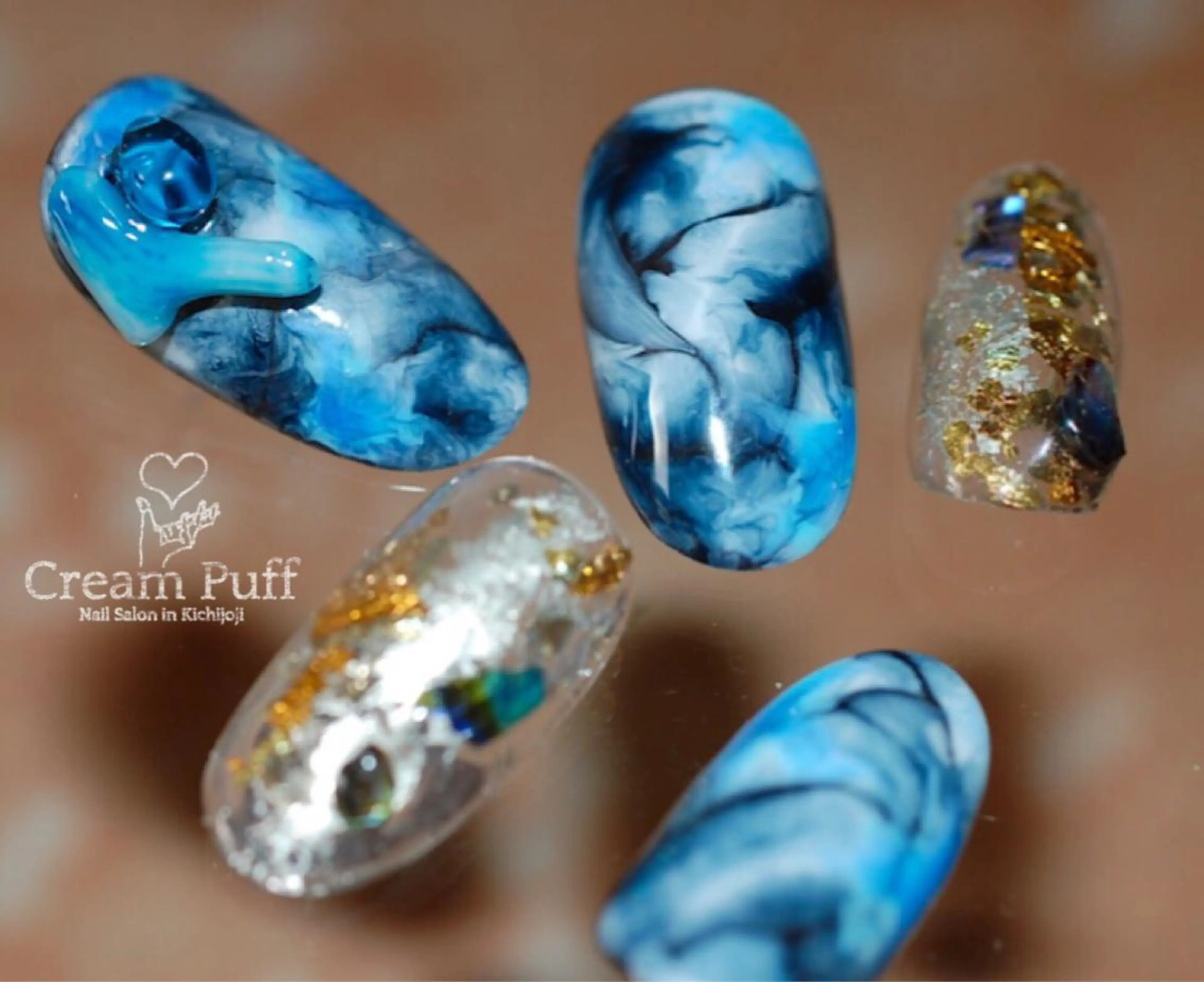 ネイル 大理石ネイル(マーブル) HAMANO MIKAのネイルデザイン