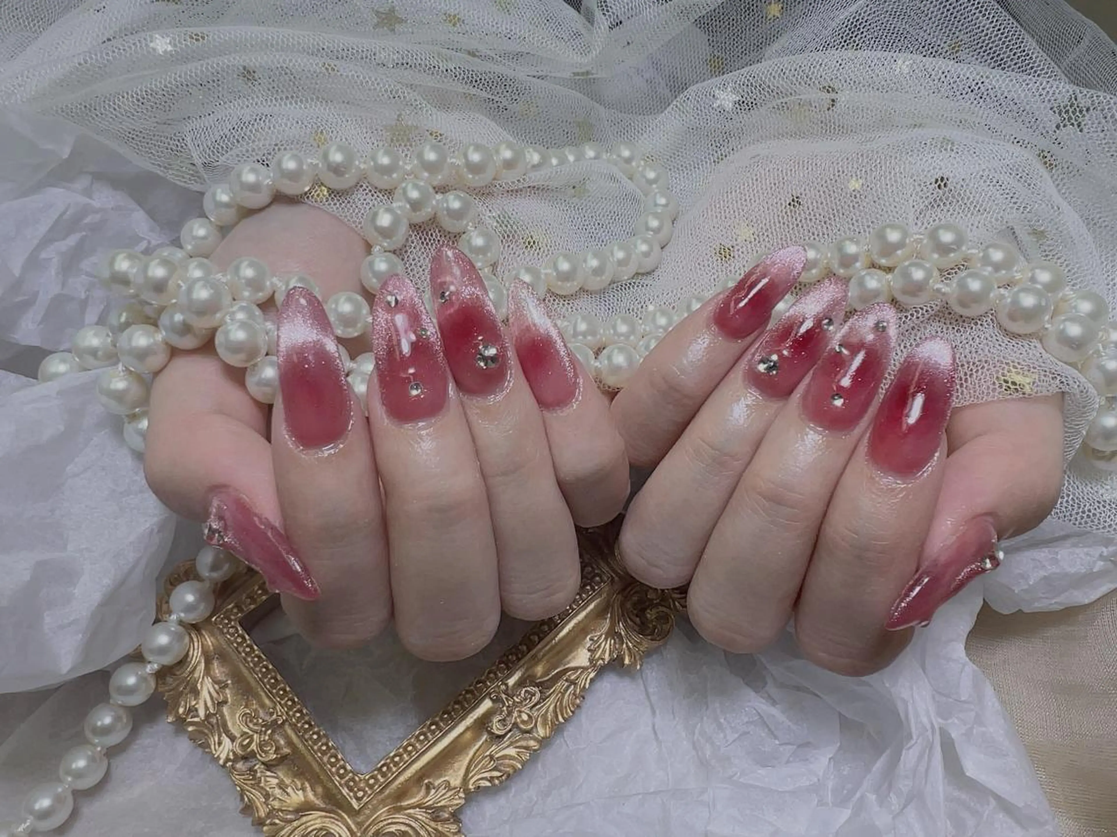 ネイル バレンタイン ハンドネイル リ サのネイルデザイン