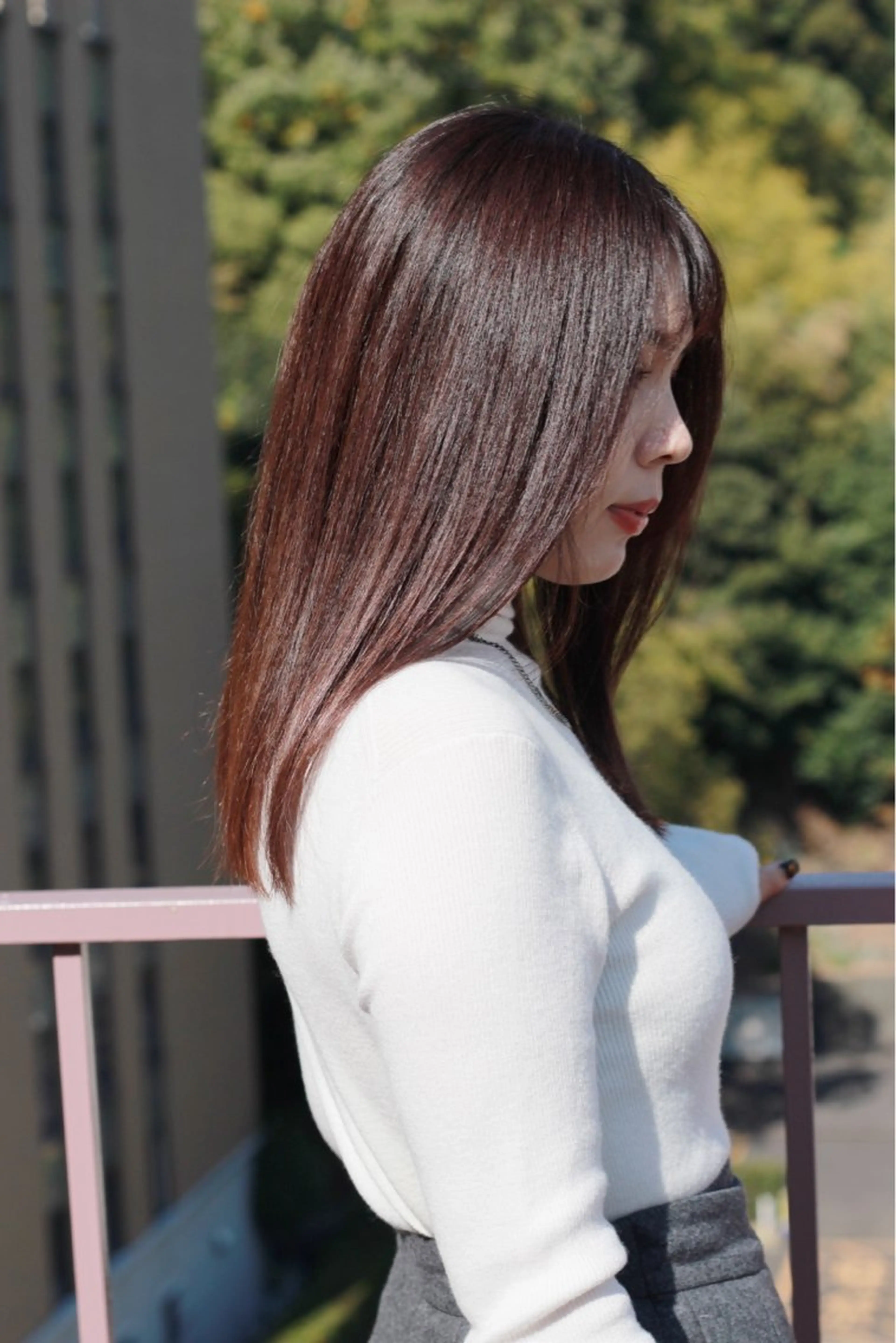 セミロング カラー アッシュ ラベンダーカラー ラベンダーアッシュ ヘアカラー トリートメント Viage （ビアージュ）のヘアスタイル