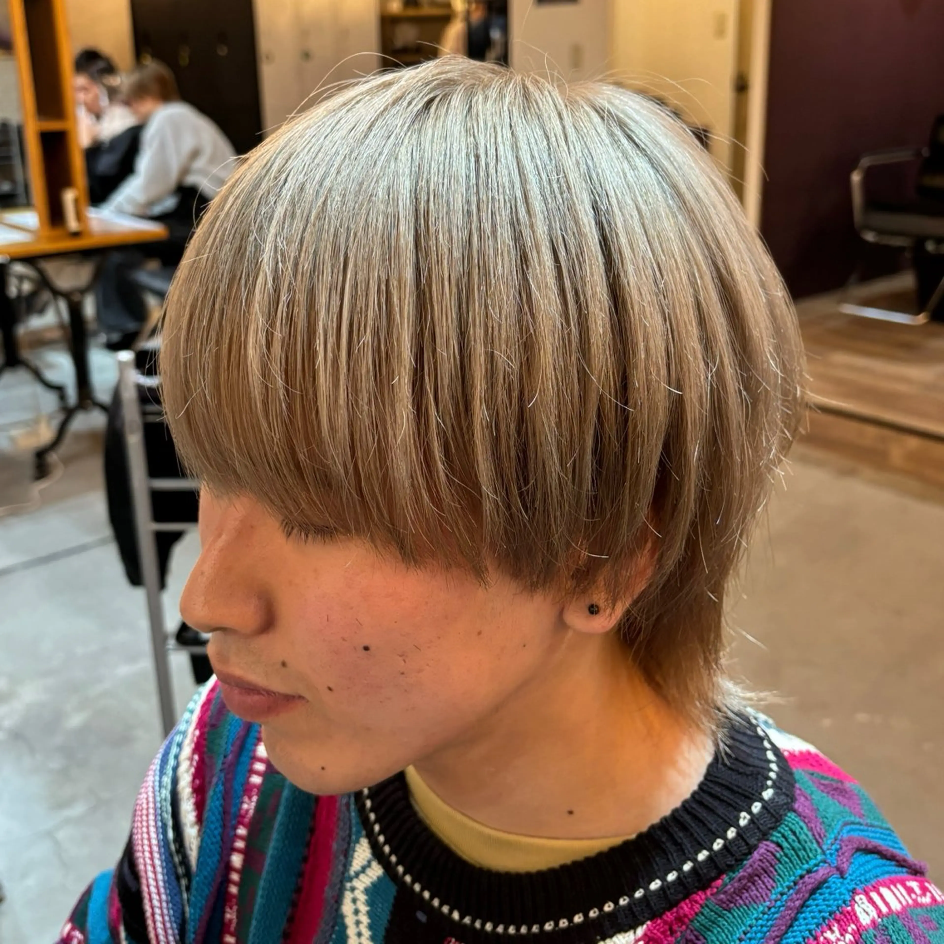 【❗️10月限定】👑メンズダブルカラー(ブリーチ＋ワンカラー)👑#オレンジ#グレー#ブルー#パープルの写真