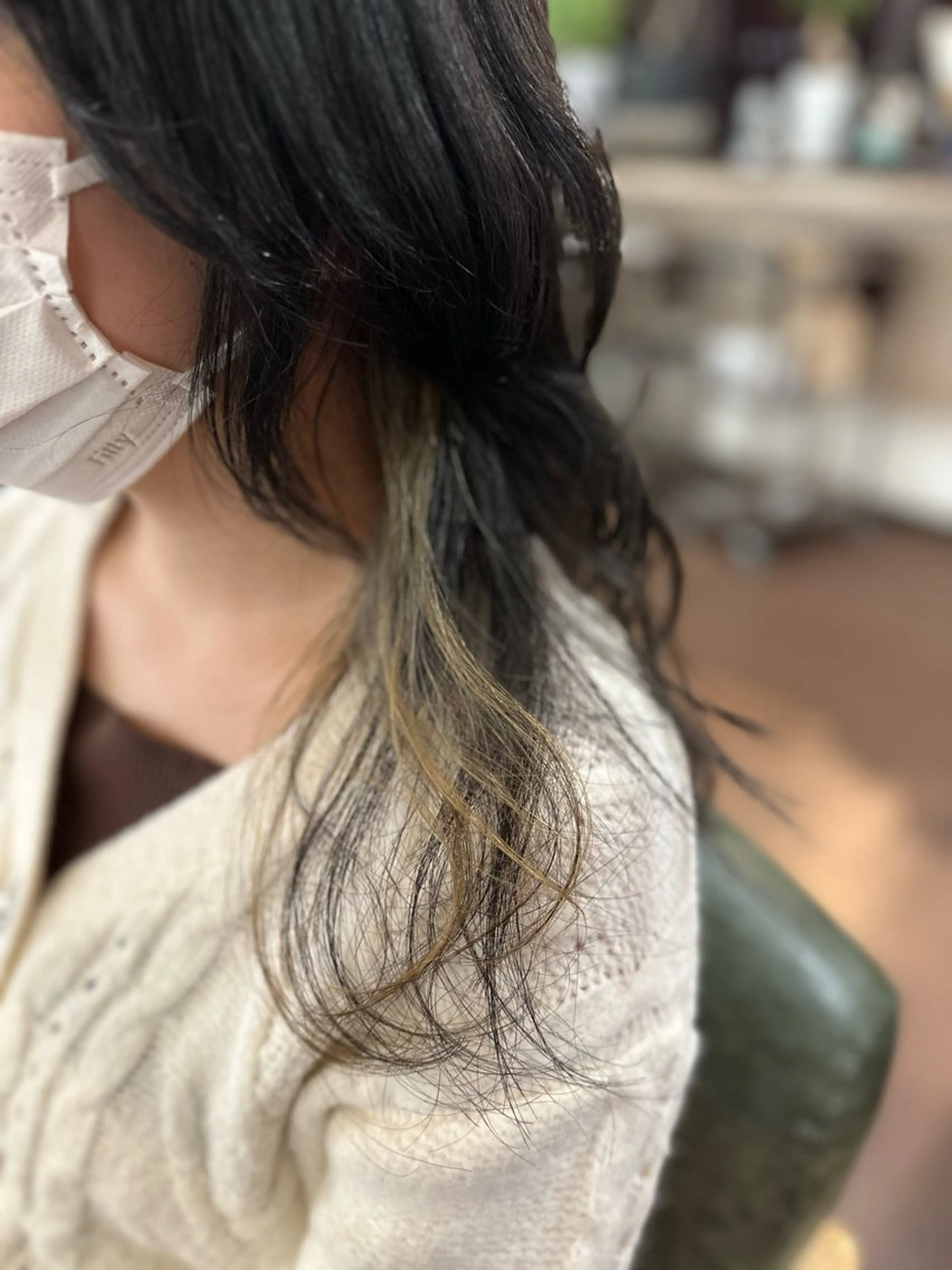 セミロング カラー グレージュ インナーカラー指名 No.1菊池柊真のヘアスタイル