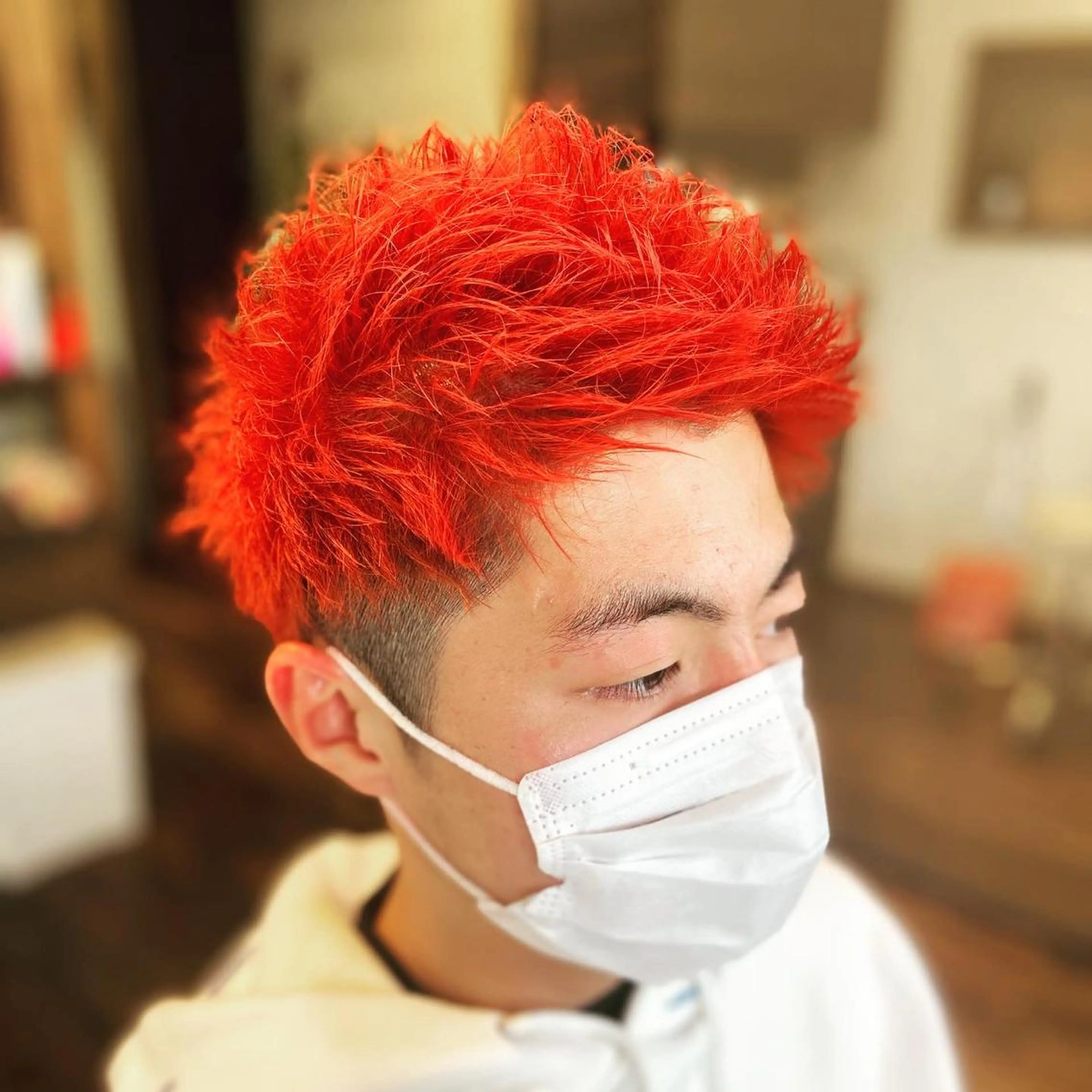 ショート カラー メンズ モヒカン Cloud9hairworks所属・勝崎 優志のヘアスタイル