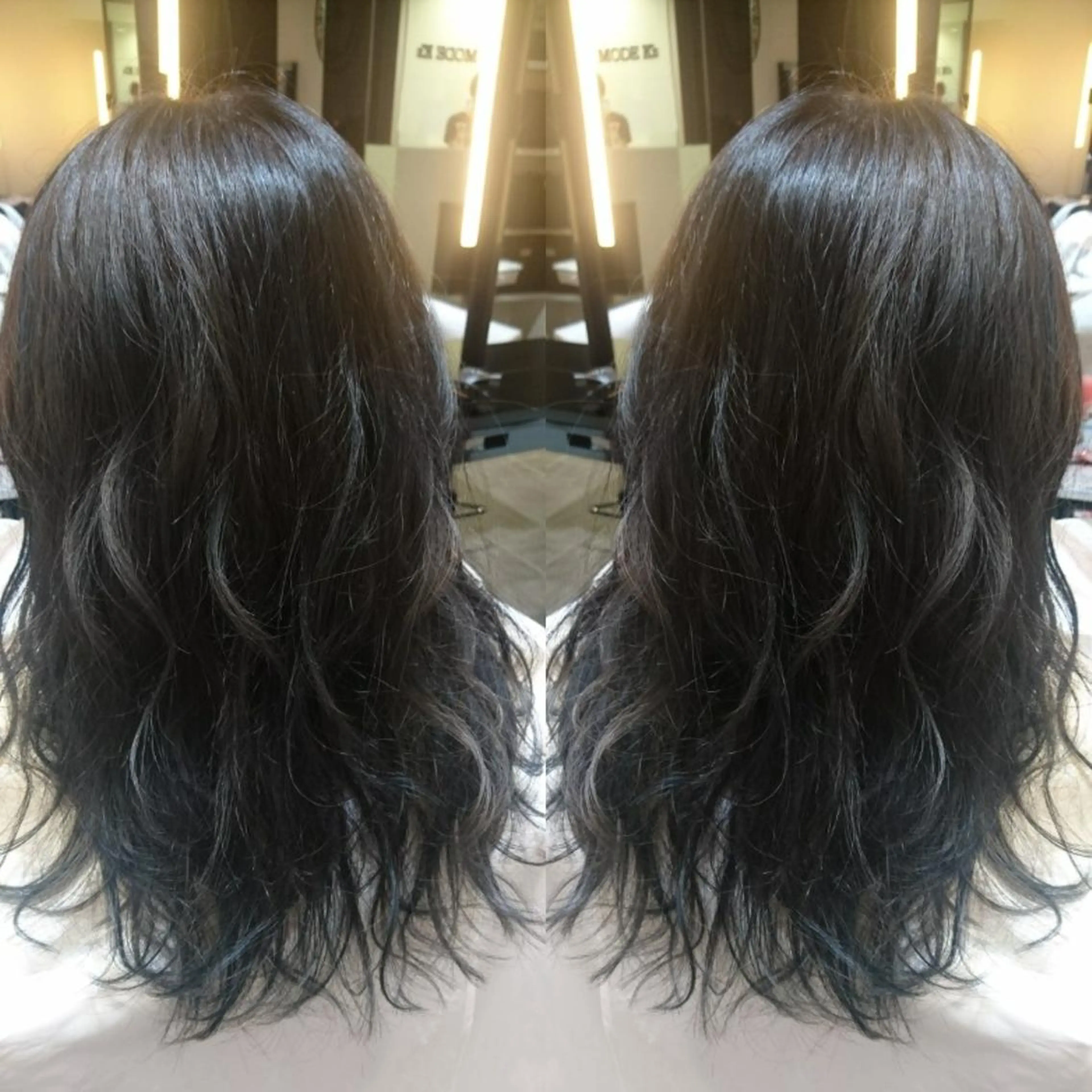 ロング カラー グラデーションカラー グレージュ ハイライトカラー ハイライト 永島 さとみのマツエク・マツパデザイン