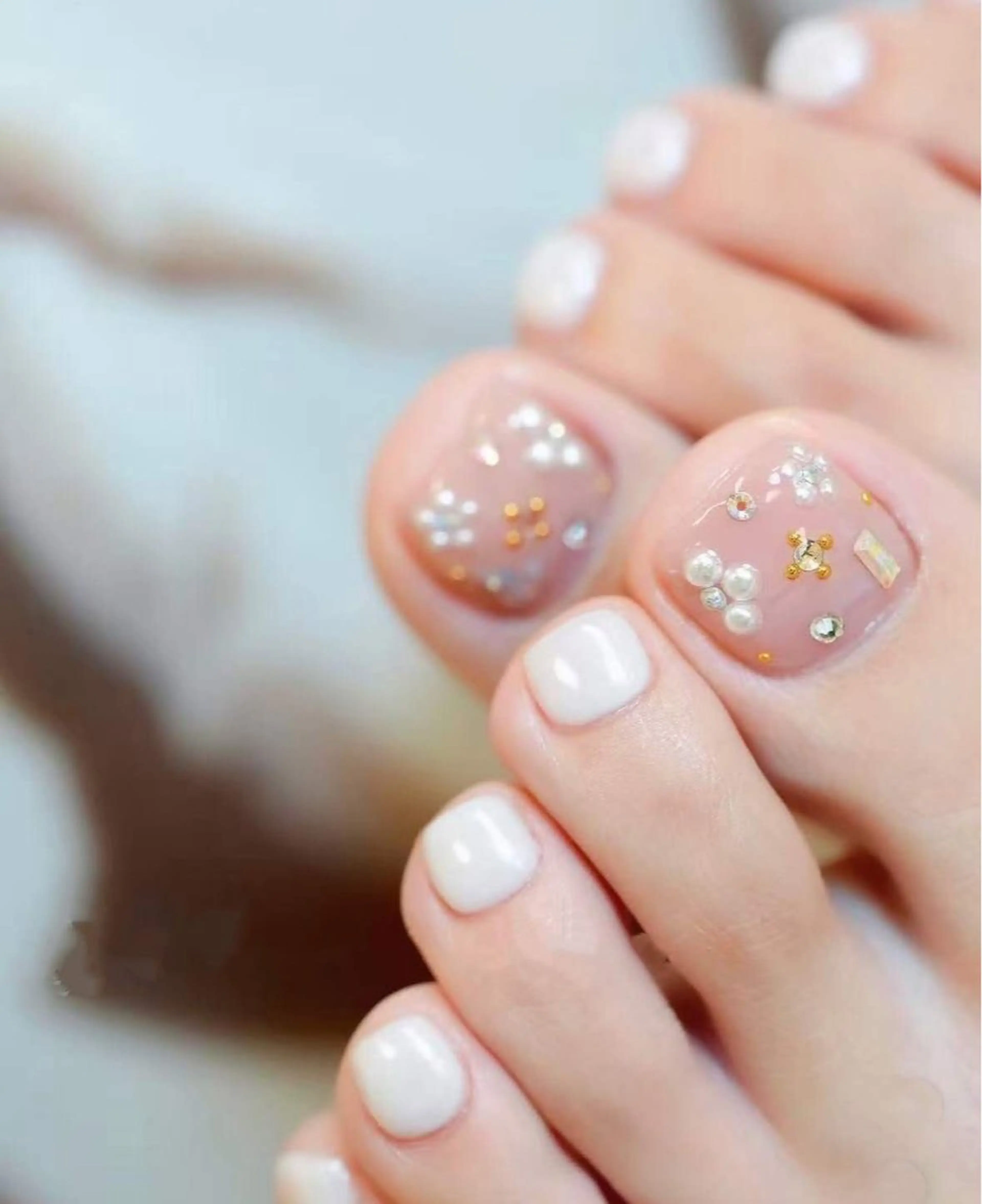 ネイル オーロラネイル フラワーネイル フットネイル フレンチネイル ジェルネイル フットネイル BabyYouMi ねねのネイルデザイン