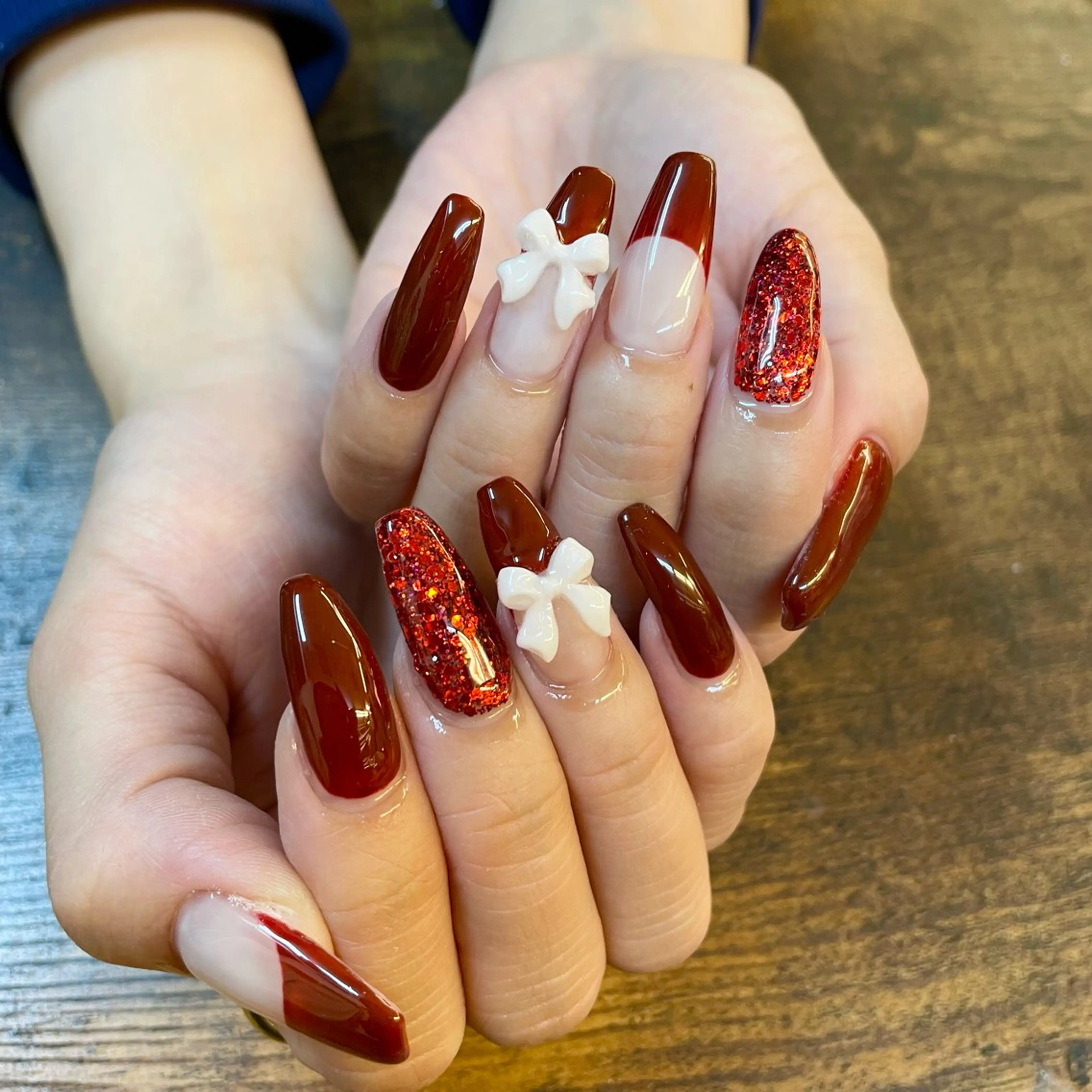 ネイル ボルドー ハンドネイル ueki junのネイルデザイン