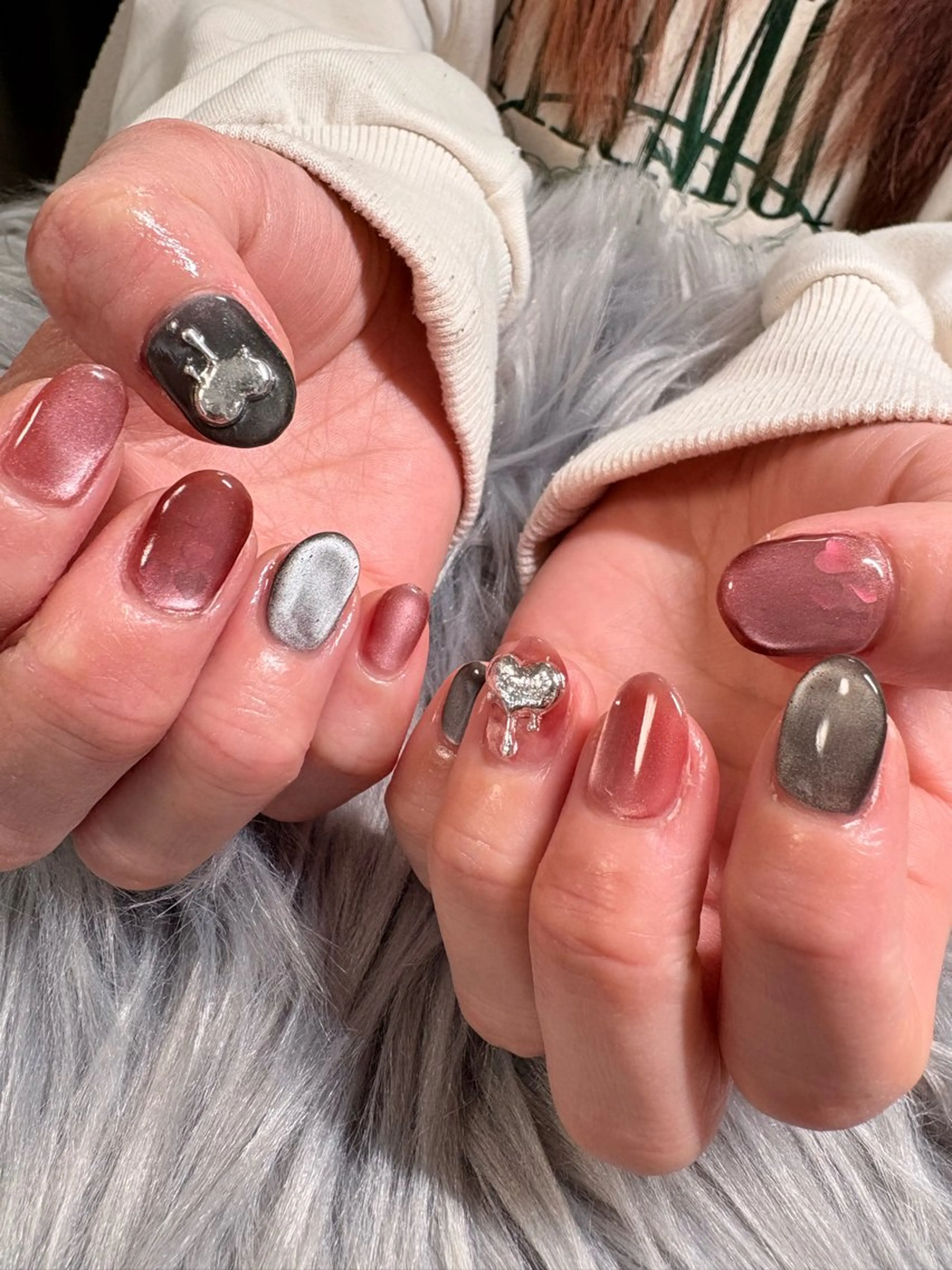 ネイル ハート マグネットネイル ハンドネイル private nail salon Sugar所属・Sugar Erikaのネイルデザイン