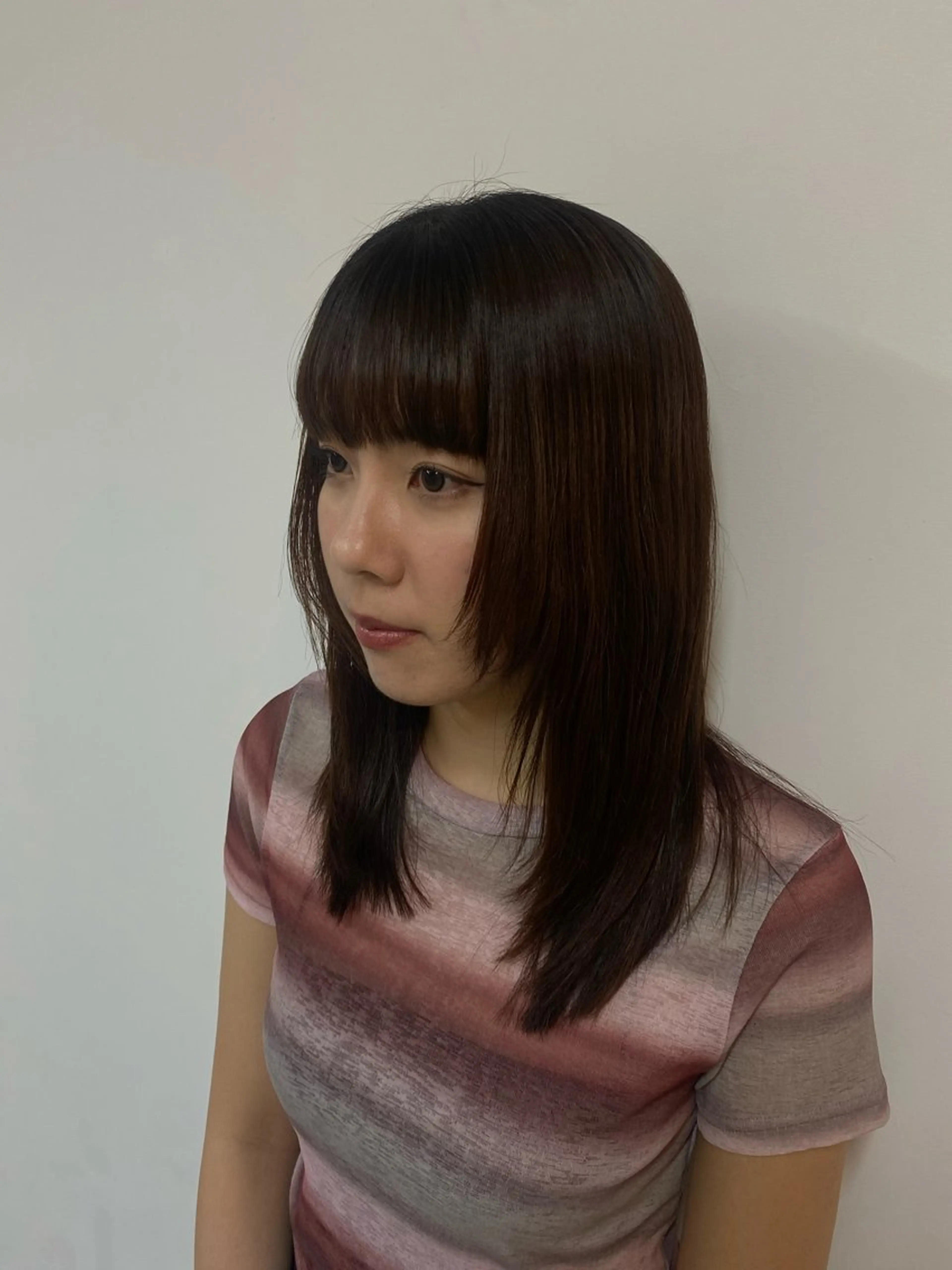 セミロング 縮毛矯正 nishika yume🍐🌿のヘアスタイル