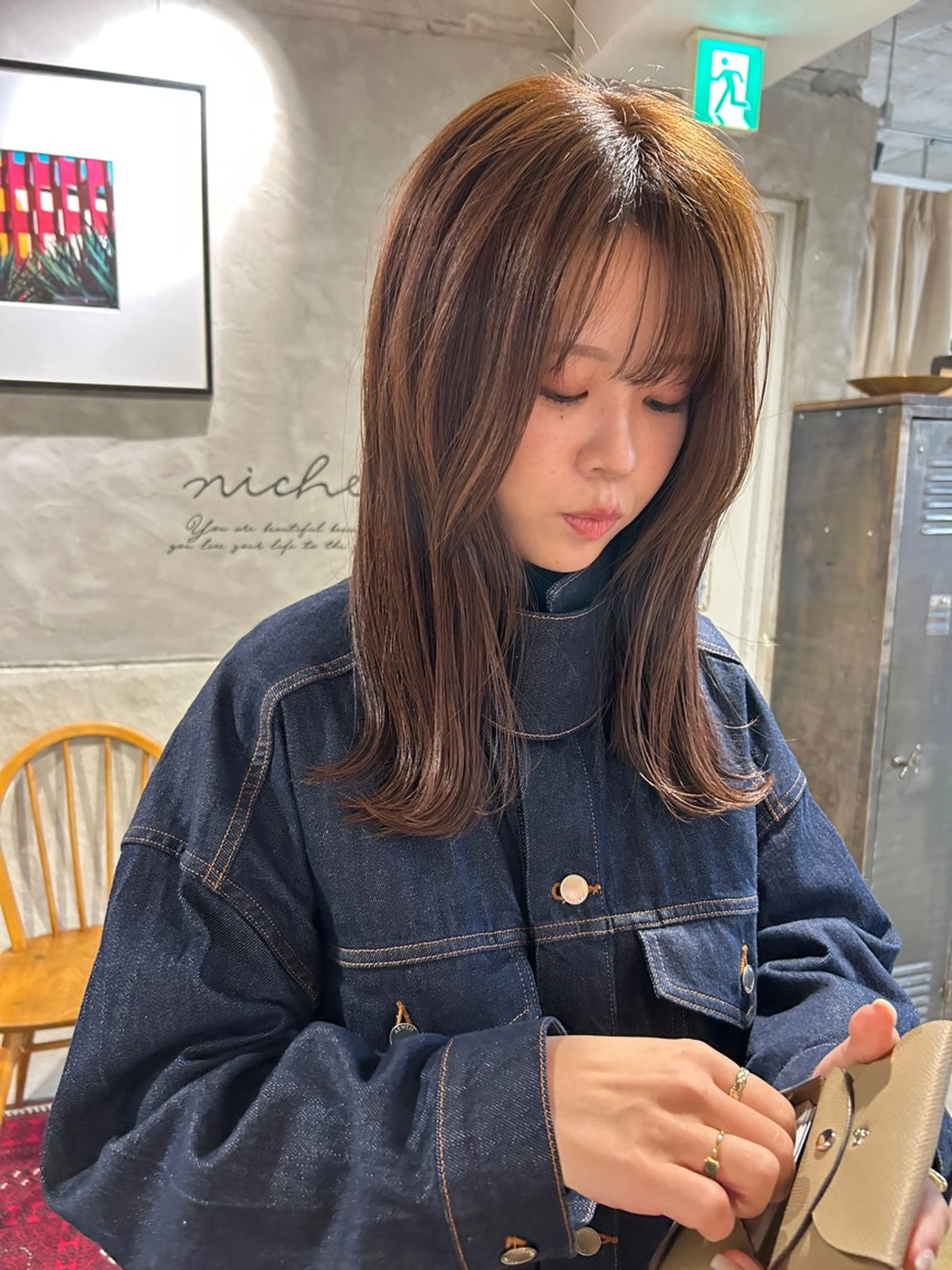 ロング カラー レイヤーカット カット ヘアカラー トリートメント さの あやねのヘアスタイル