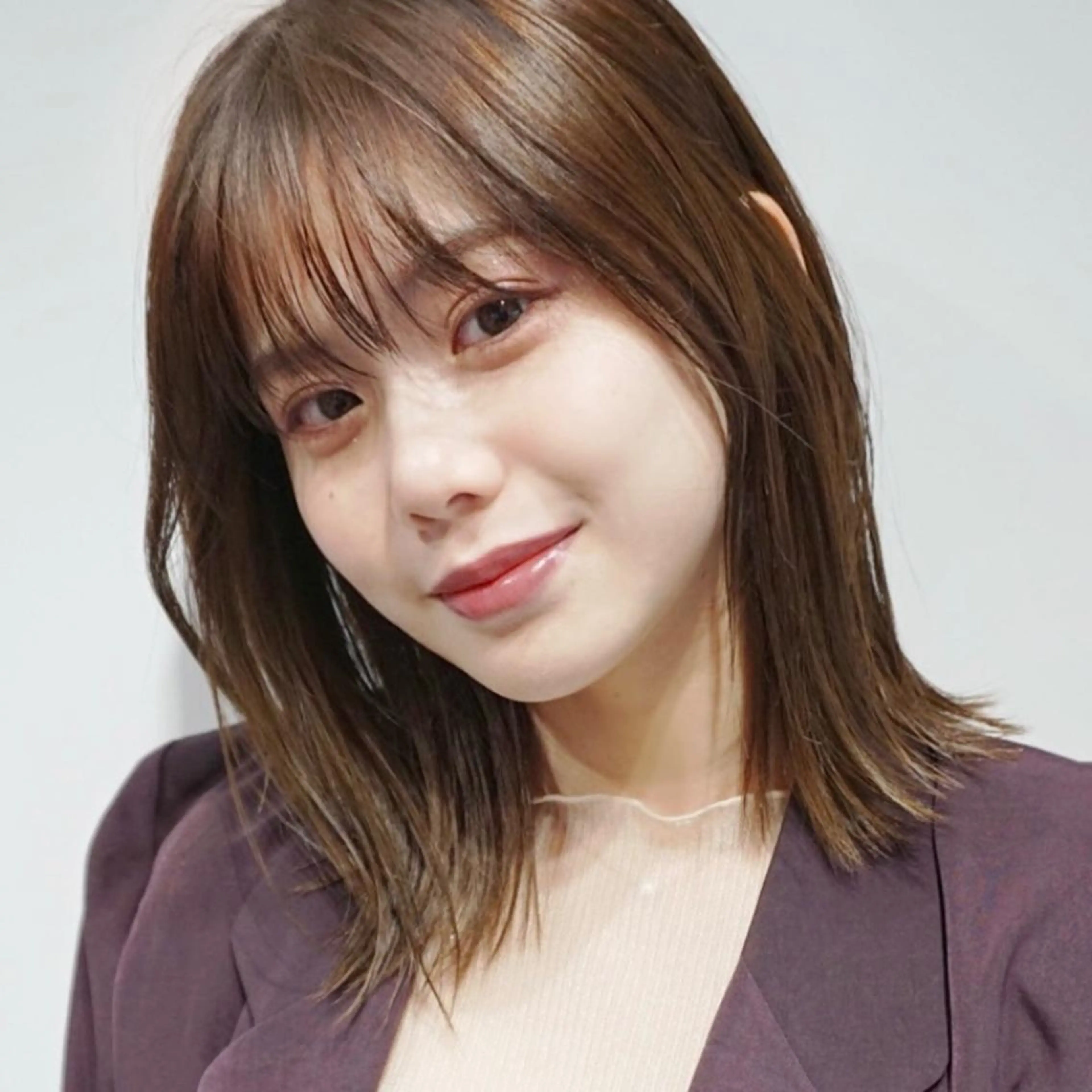 ミディアム カラー ブラウンカラー カット ヘアカラー トリートメント カトウ ユウカのヘアスタイル