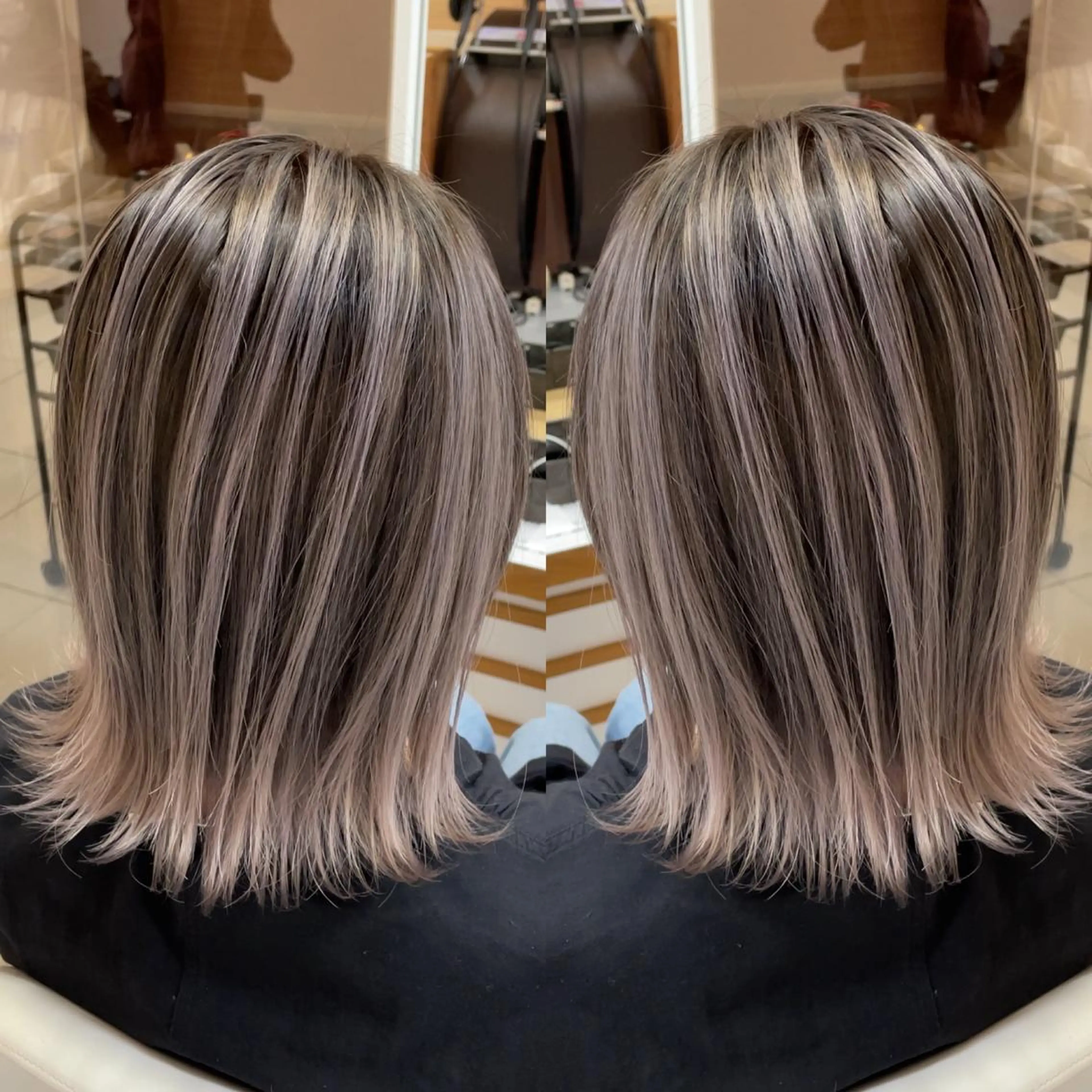 ミディアム カラー カット ヘアカラー トリートメント 縮毛/レイヤー 韓国/橋口のヘアスタイル