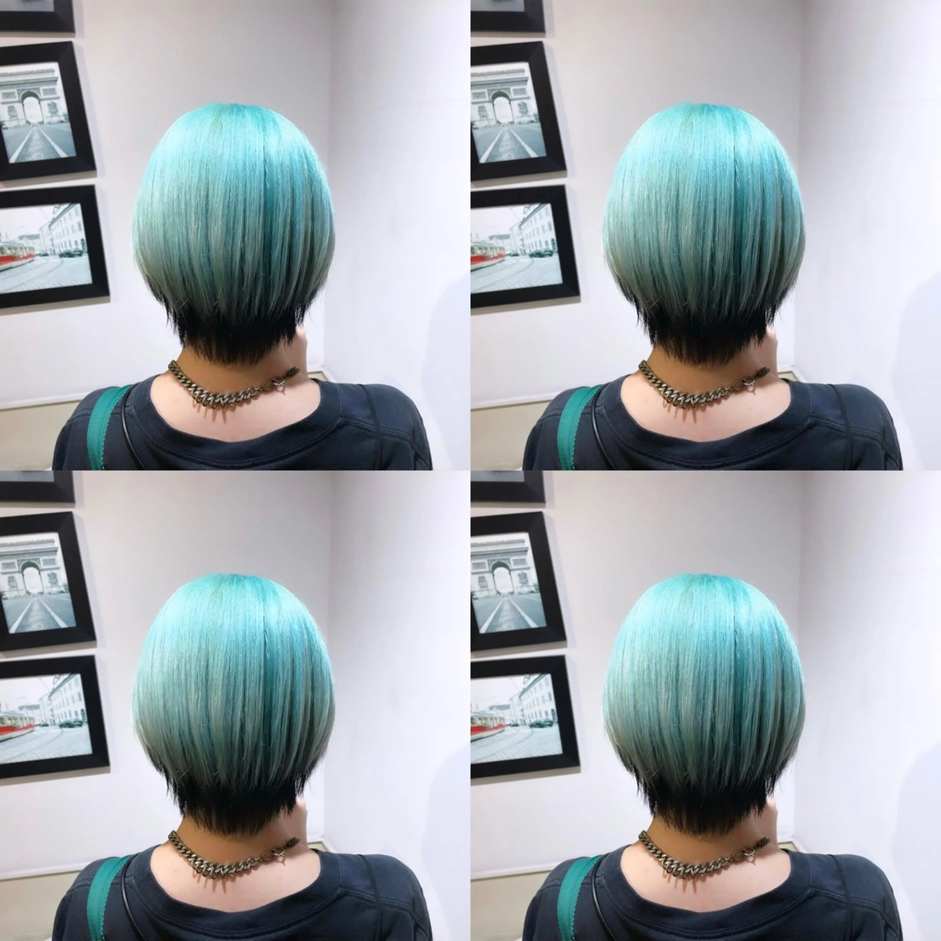 ショート カラー 黒髪 ミント 🌟トップデザイナー 高橋🌟のヘアスタイル