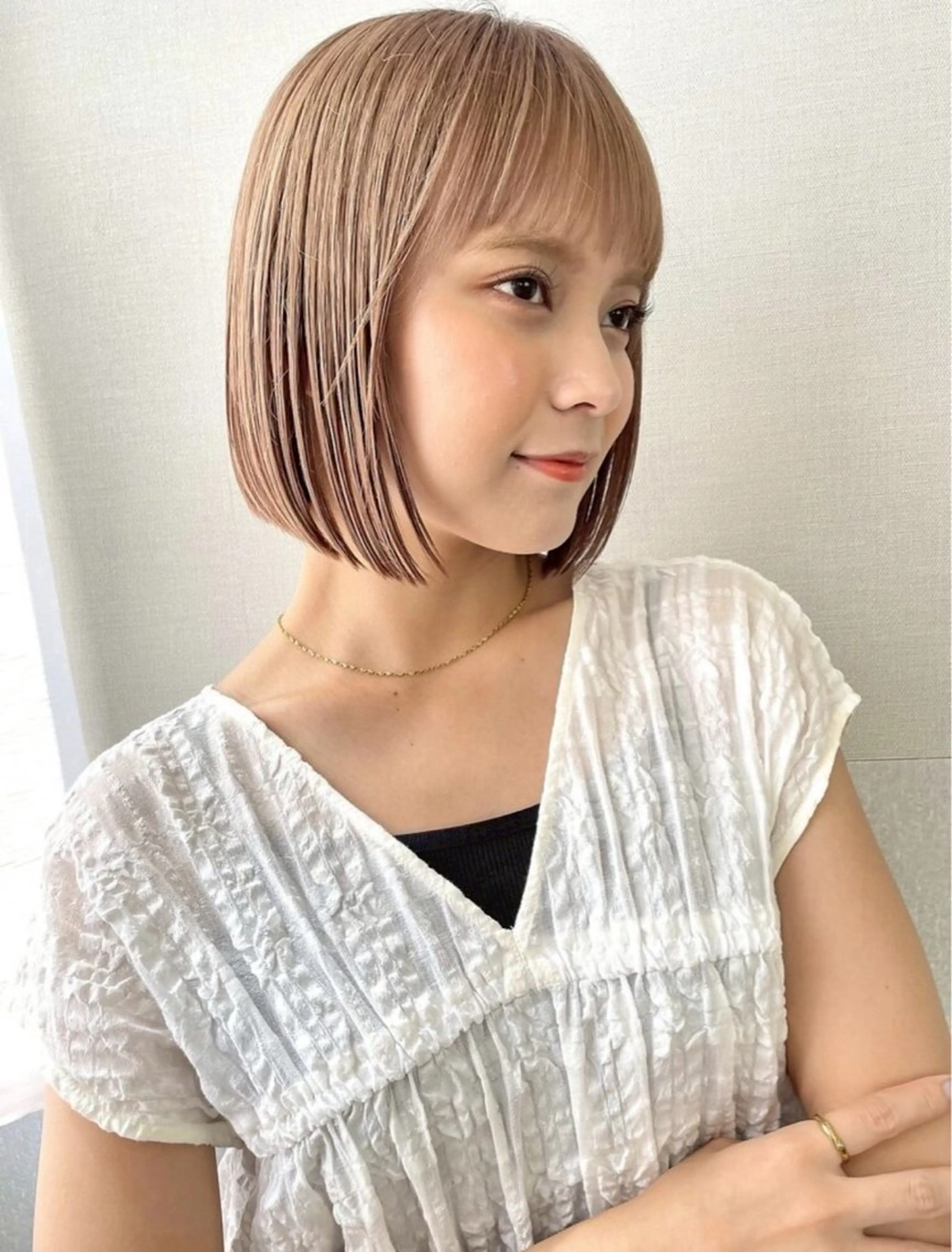 ショート ワンレンボブ ショートボブ アッシュ ボブ くびれヘア 🎴イトウユウ🎴 ボブ/仙台のヘアスタイル