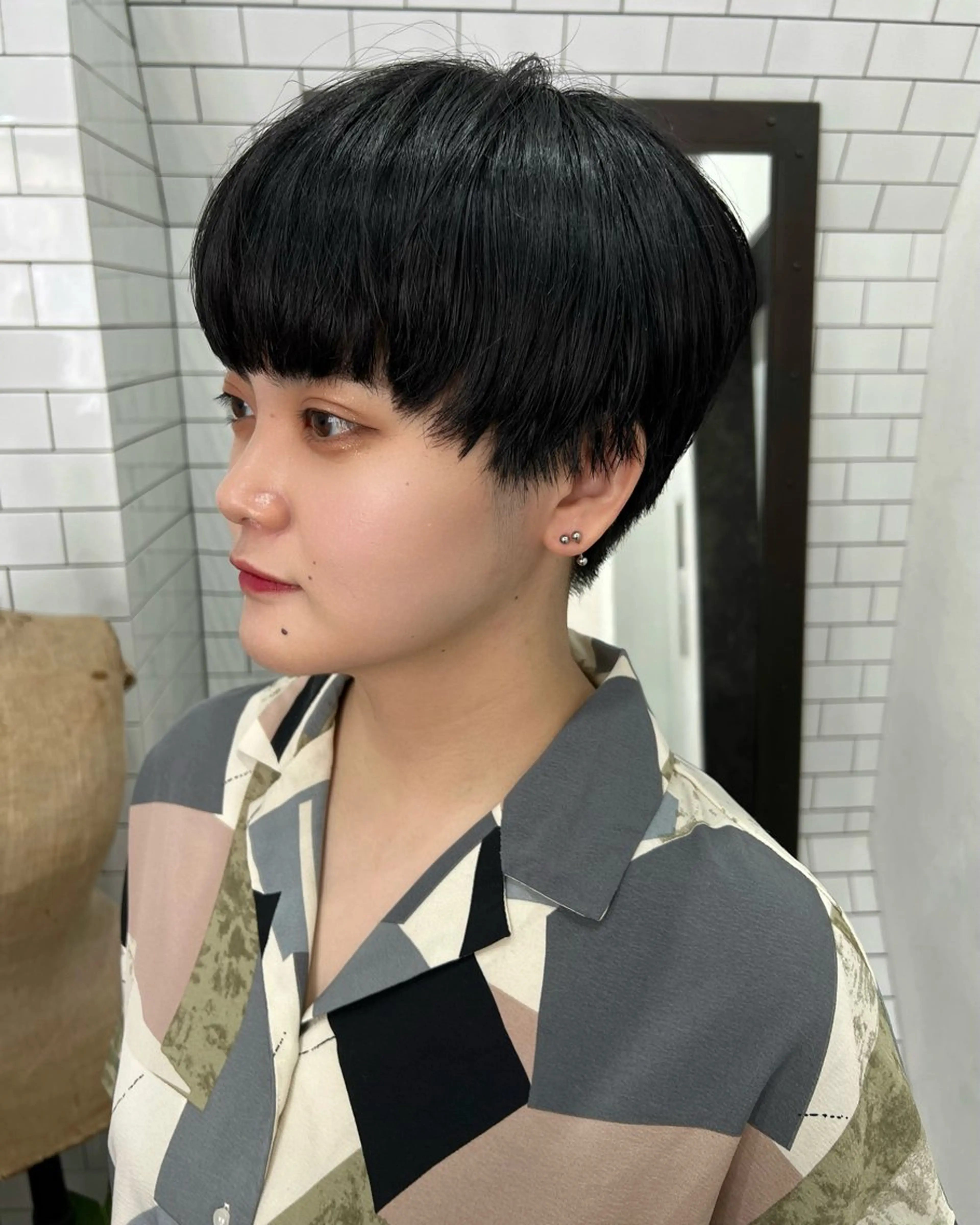 ショート カット 紙屋町ショート /ボブ　パーマ河内蓮のヘアスタイル