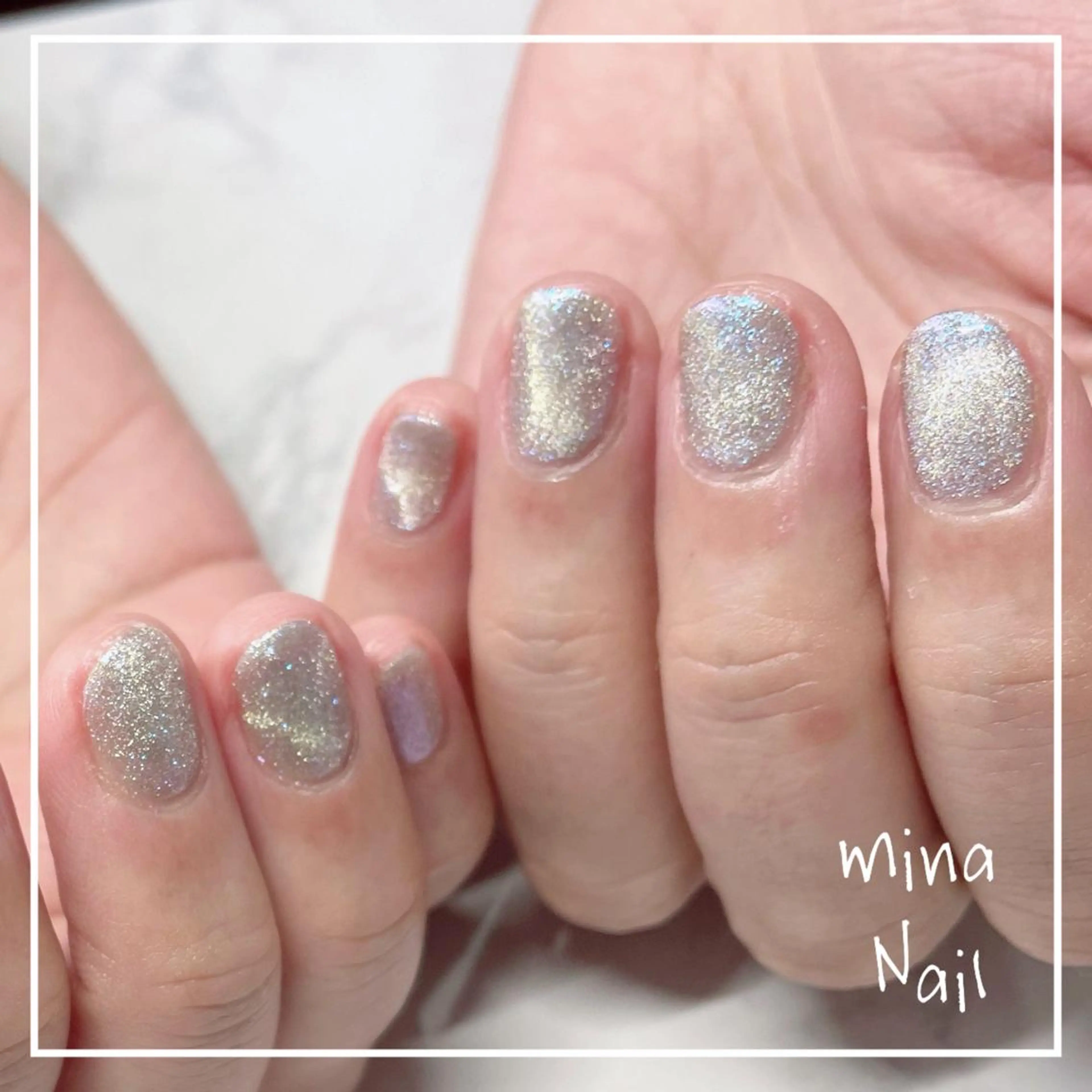 ネイル キラキラネイル マグネットネイル ワンカラーネイル ショートネイル mina Nailのネイルデザイン