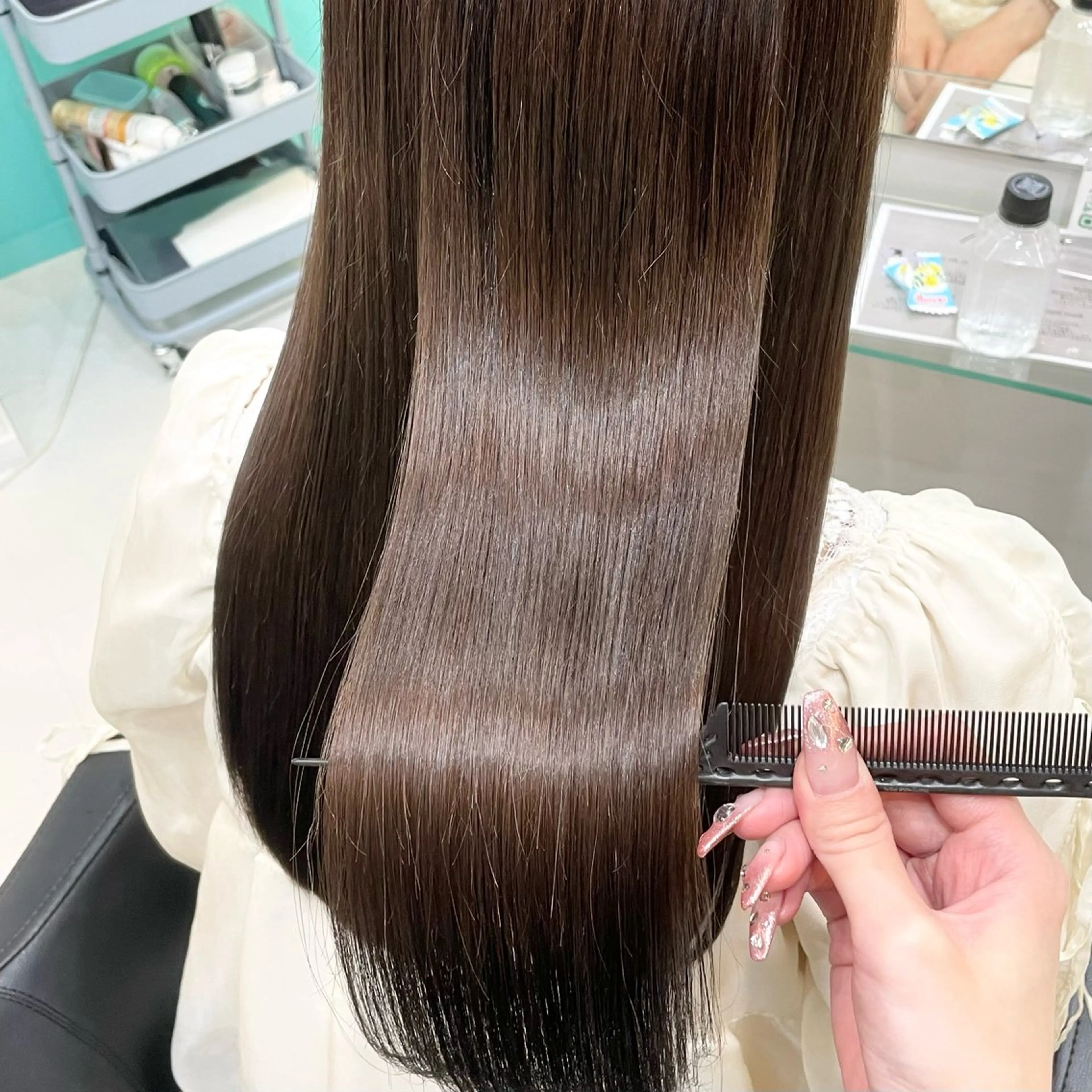 ロング カラー 髪質改善 トリートメント Natsuki‎🤍 透明感×艶カラー🫧のヘアスタイル