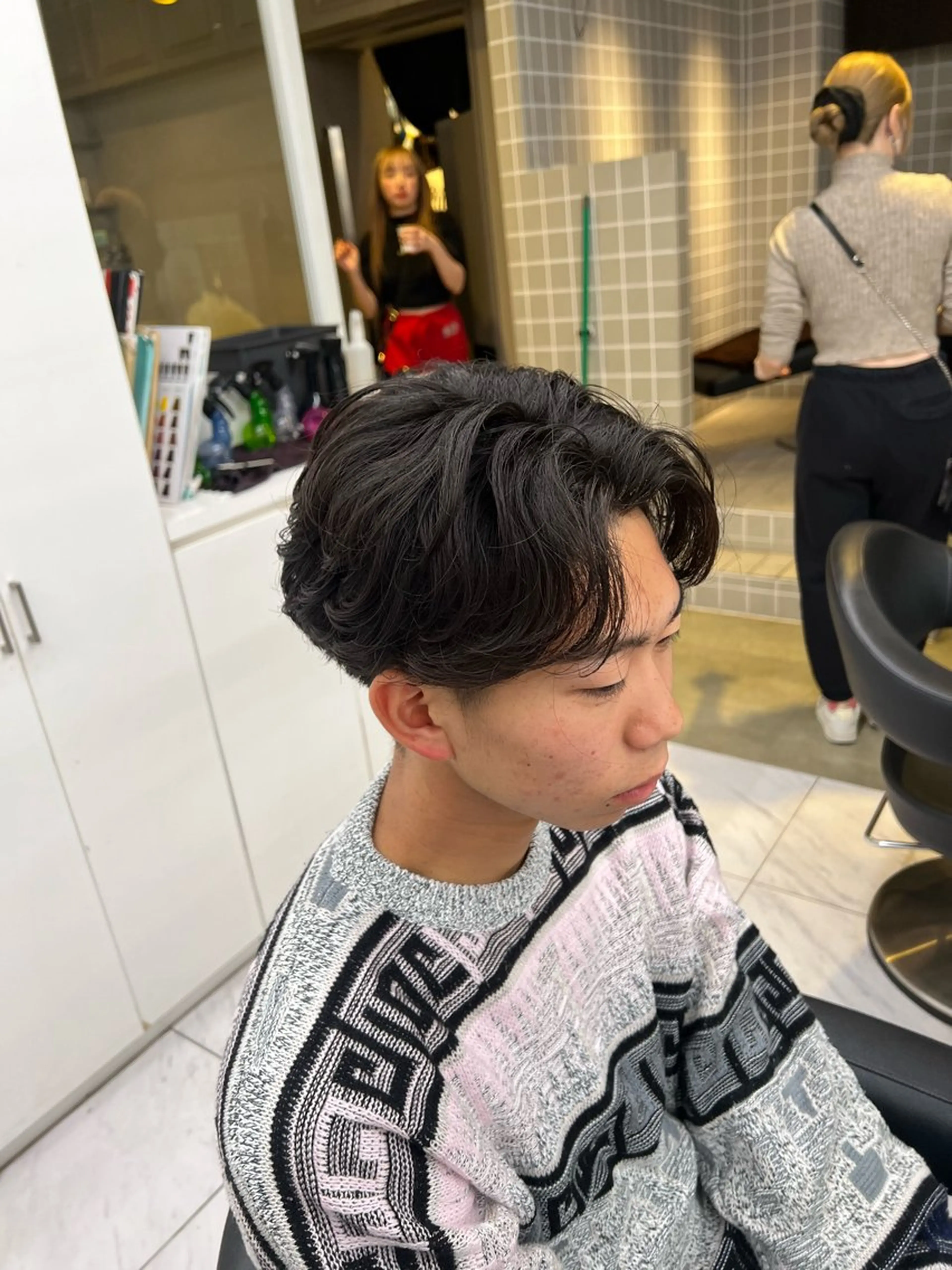 ショート カラー パーマ メンズ カット パーマ 韓国レイヤーカット /REIのヘアスタイル