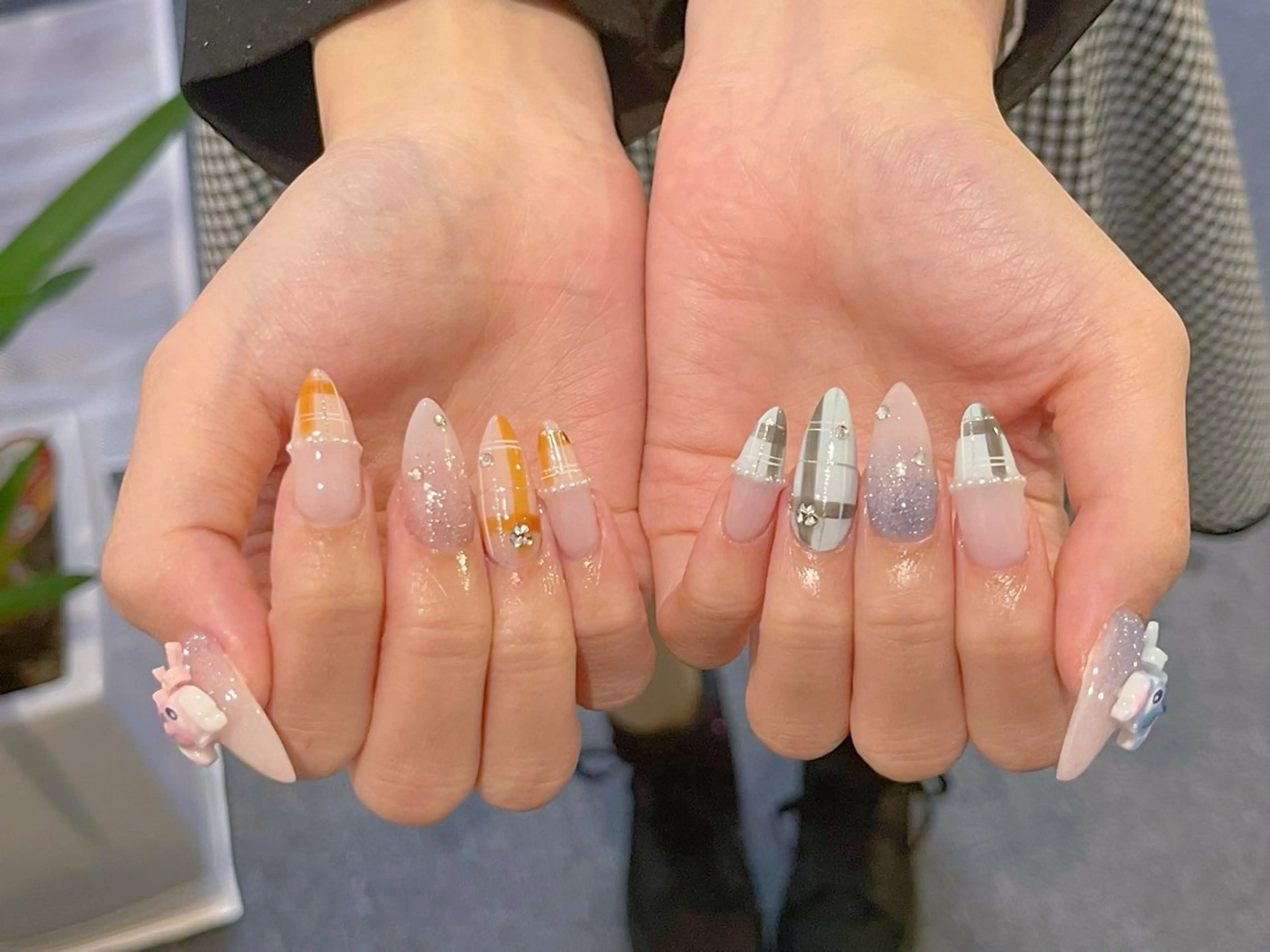 ネイル オーロラネイル 長さ出し フットネイル フレンチネイル ジェルネイル ハンドネイル Belle Nail Salonのネイルデザイン