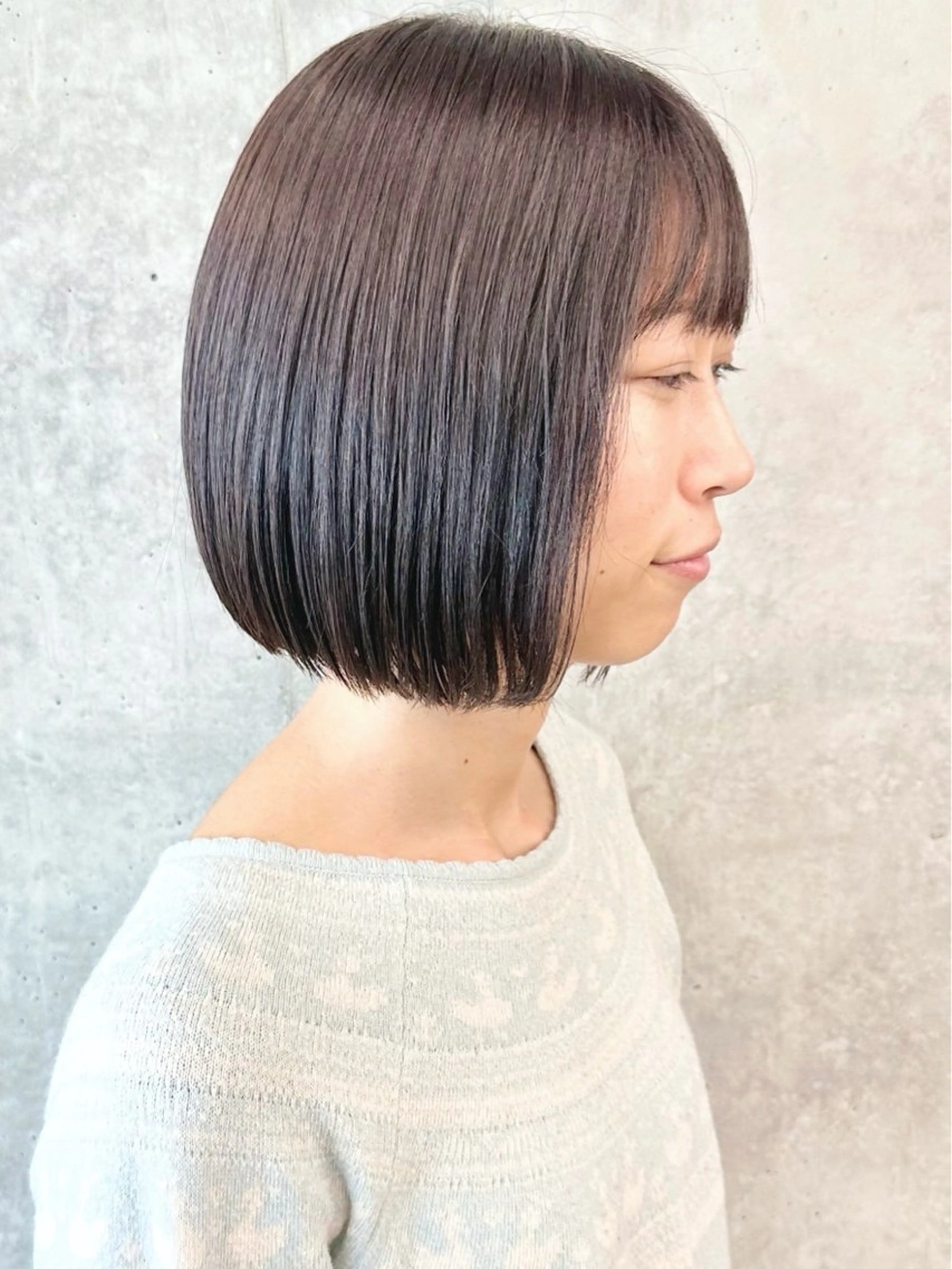 ミディアム 小顔ボブ/お悩み解決 /ボブパーマ/とういのヘアスタイル