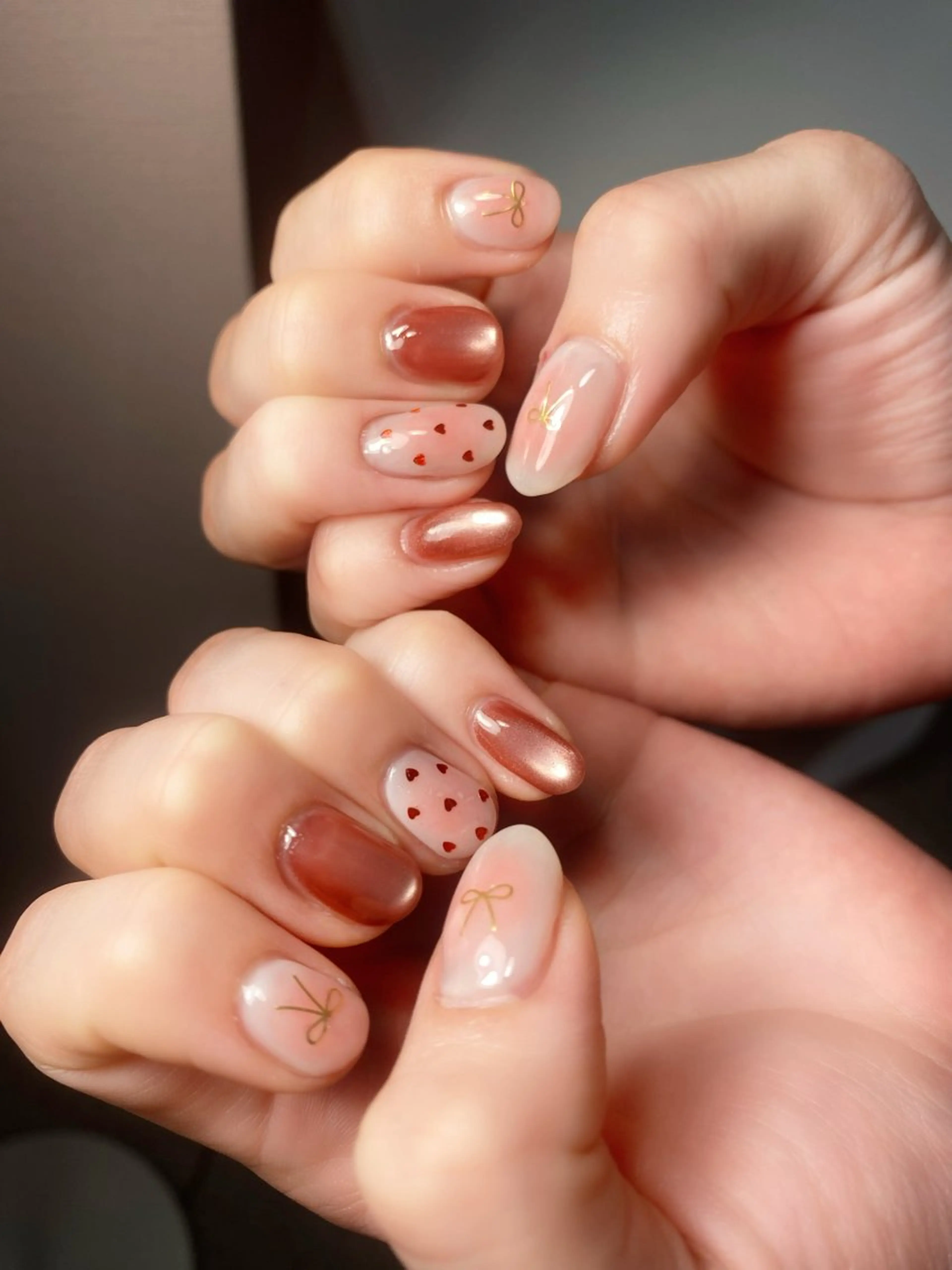 ネイル チークネイル マグネットネイル ハンドネイル Teasiameme ヒノのネイルデザイン