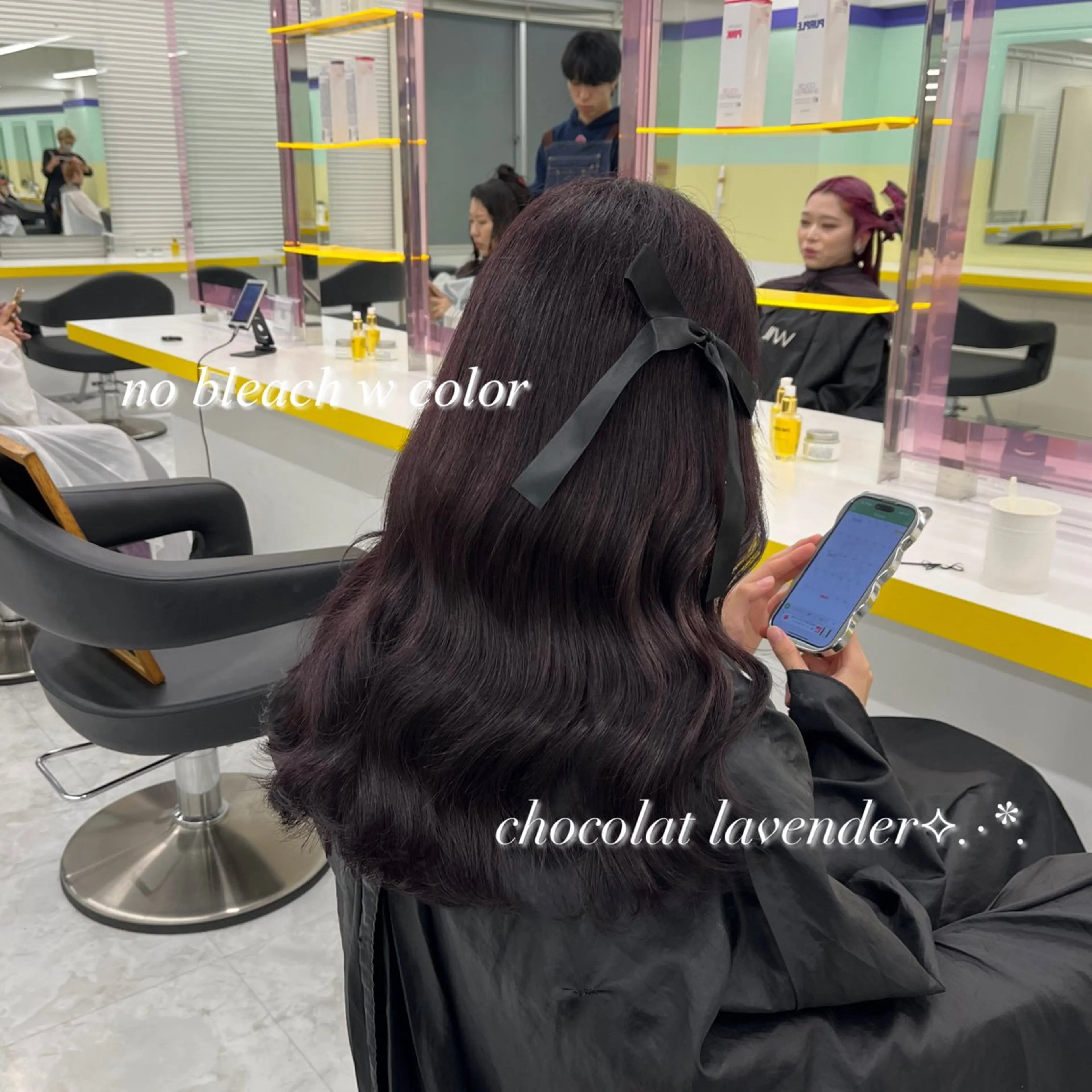 ロング カラー ヘアアレンジ ラベンダーカラー ヘアカラー トリートメント ヘアセット 🎀Girly艶髪カ ラー🎀Harukaのヘアスタイル