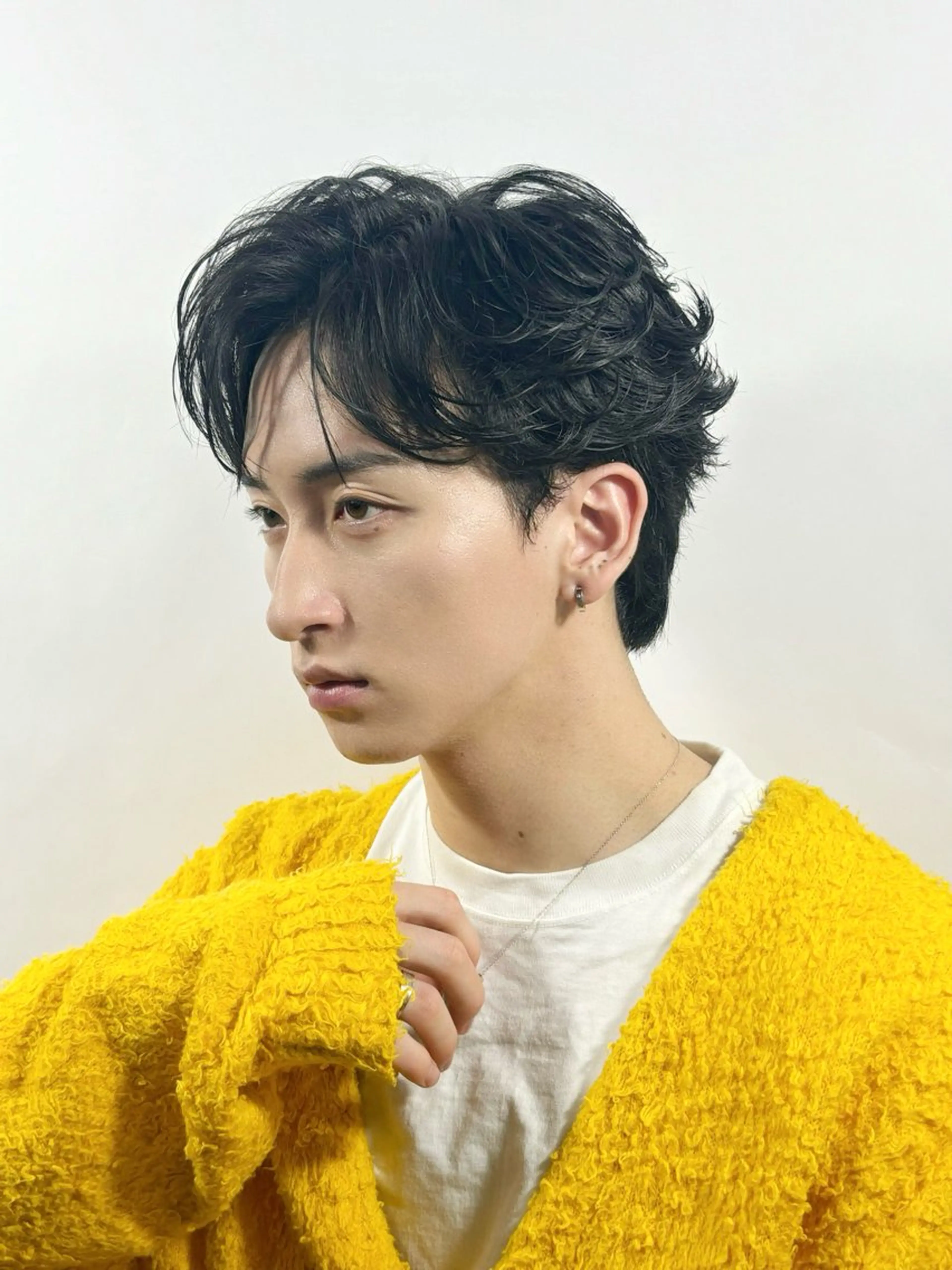 ショート パーマ メンズ カット パーマ ✨️センターパート/ 曲がる縮毛矯正✨️のヘアスタイル