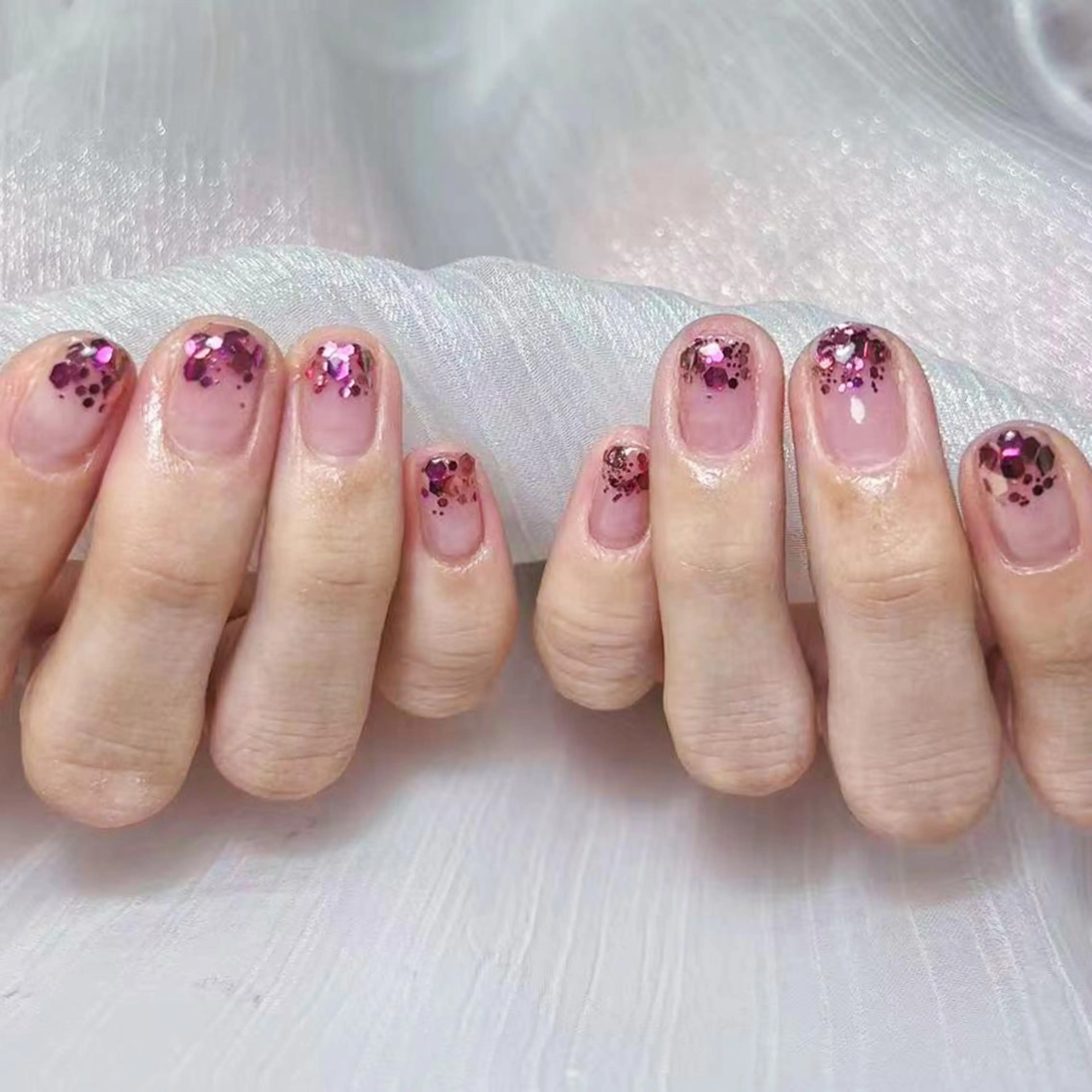 ネイル アートネイル オーロラネイル ガーリー キラキラネイル マグネットネイル Diamond ✨のネイルデザイン