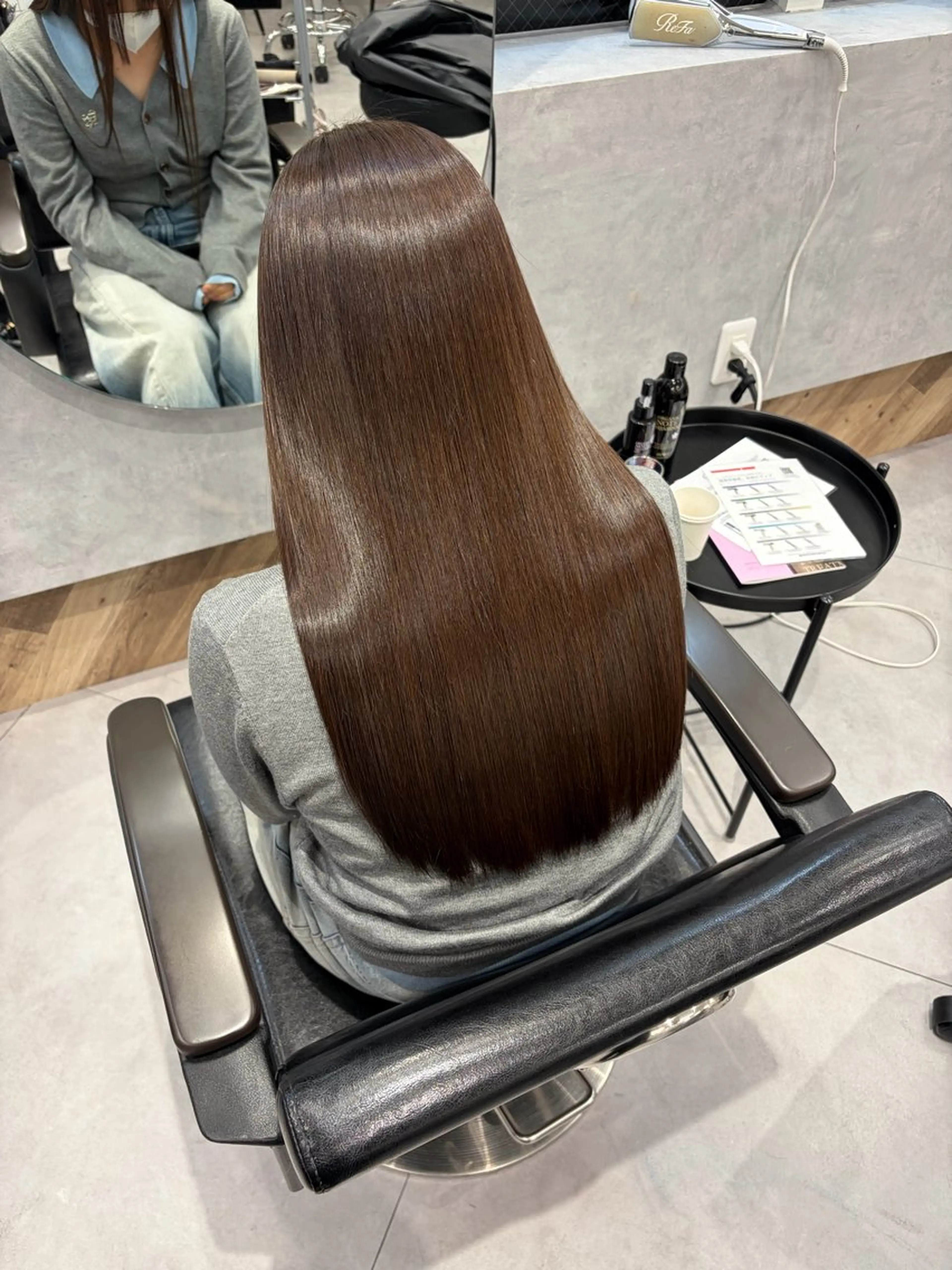 ロング カット 縮毛矯正 トリートメント 柴田樹/大人可愛い 艶髪カラー/髪質改善のヘアスタイル