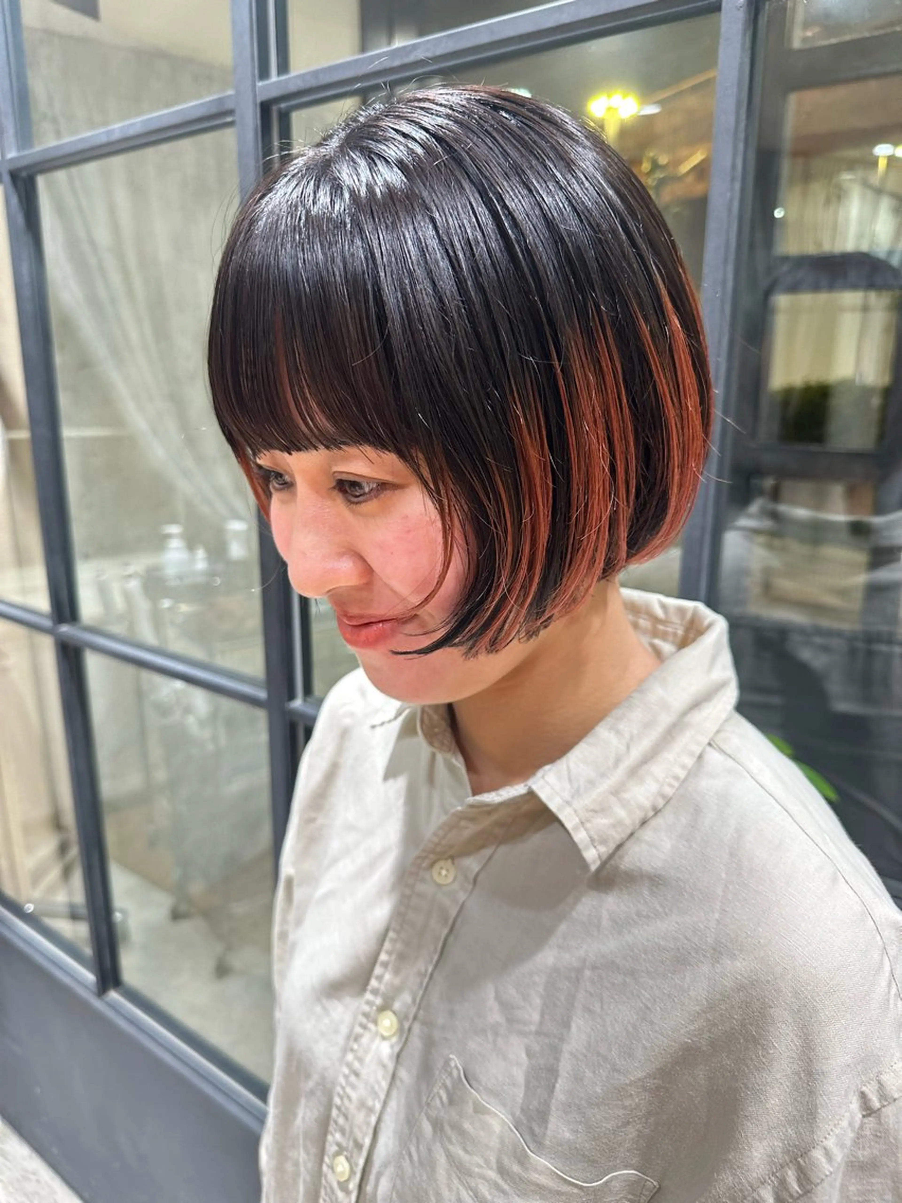 ショート ヘアカラー 平野恵/透明感カラー ブリーチ/ボブのヘアスタイル