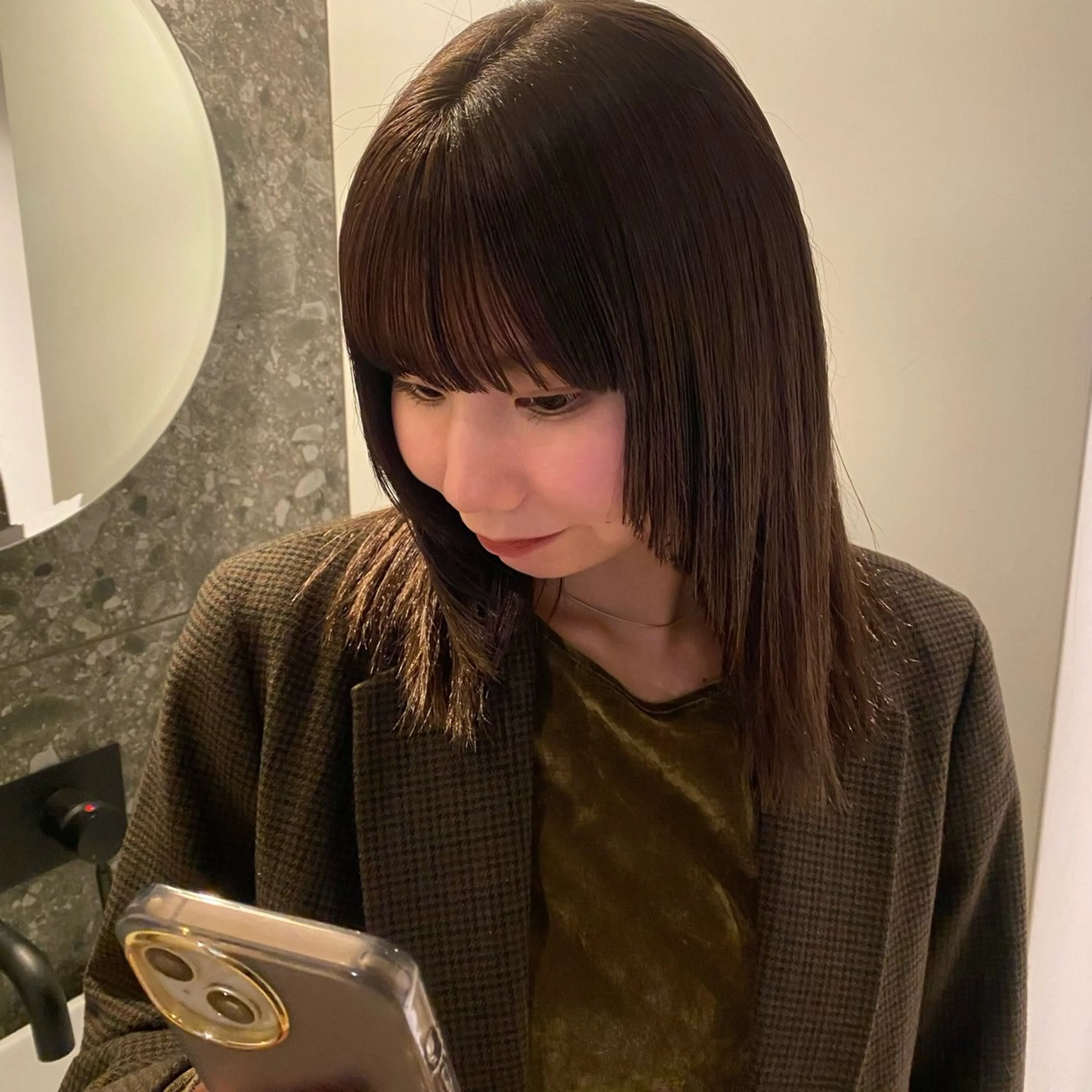 ミディアム カラー ヘアカラー MUKU 市川 莉花のヘアスタイル