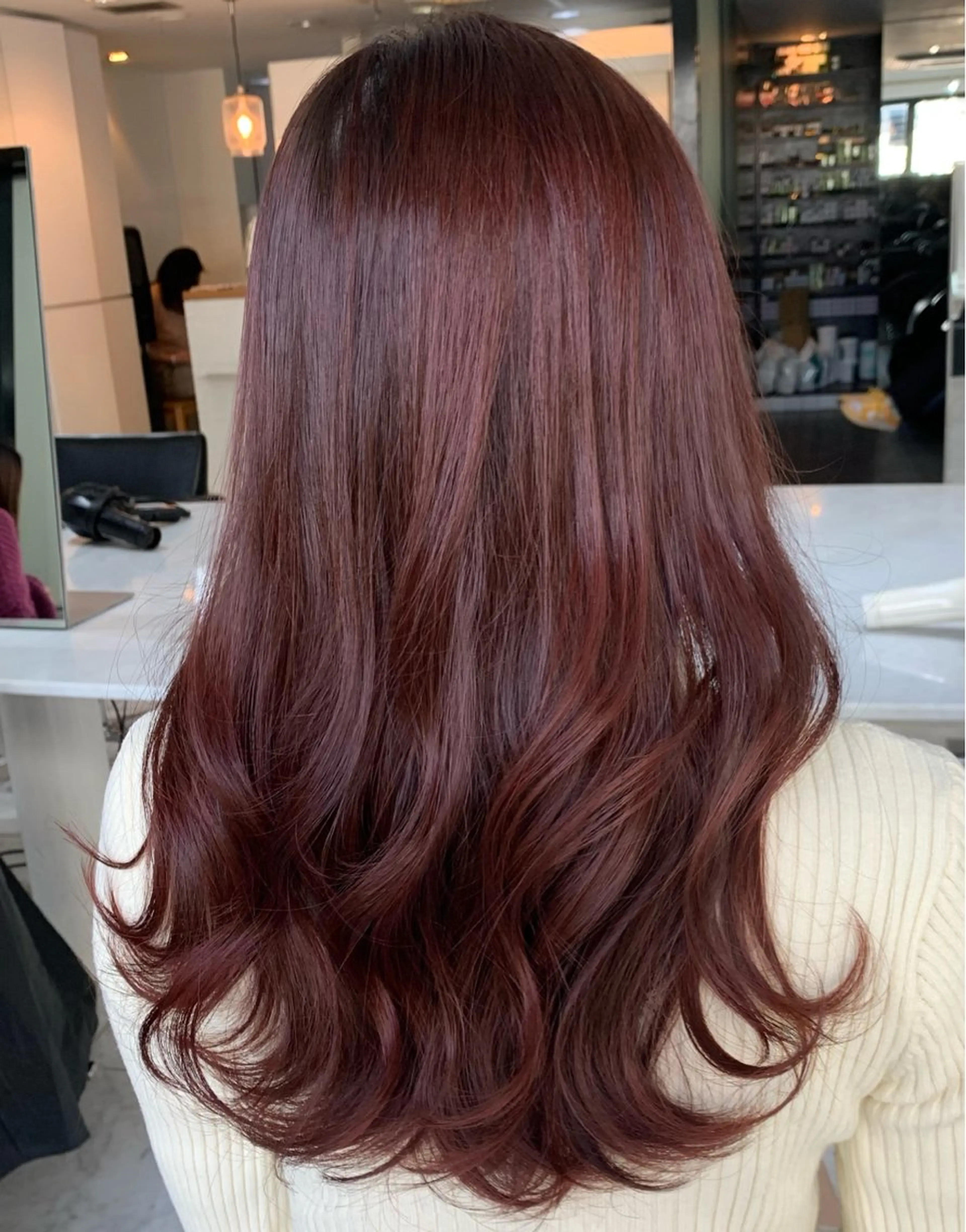 ミディアム カラー ブリーチ ダブルカラー ブリーチなしカラー ピンクカラー トリートメント RYOSUKE ハイトーンのヘアスタイル