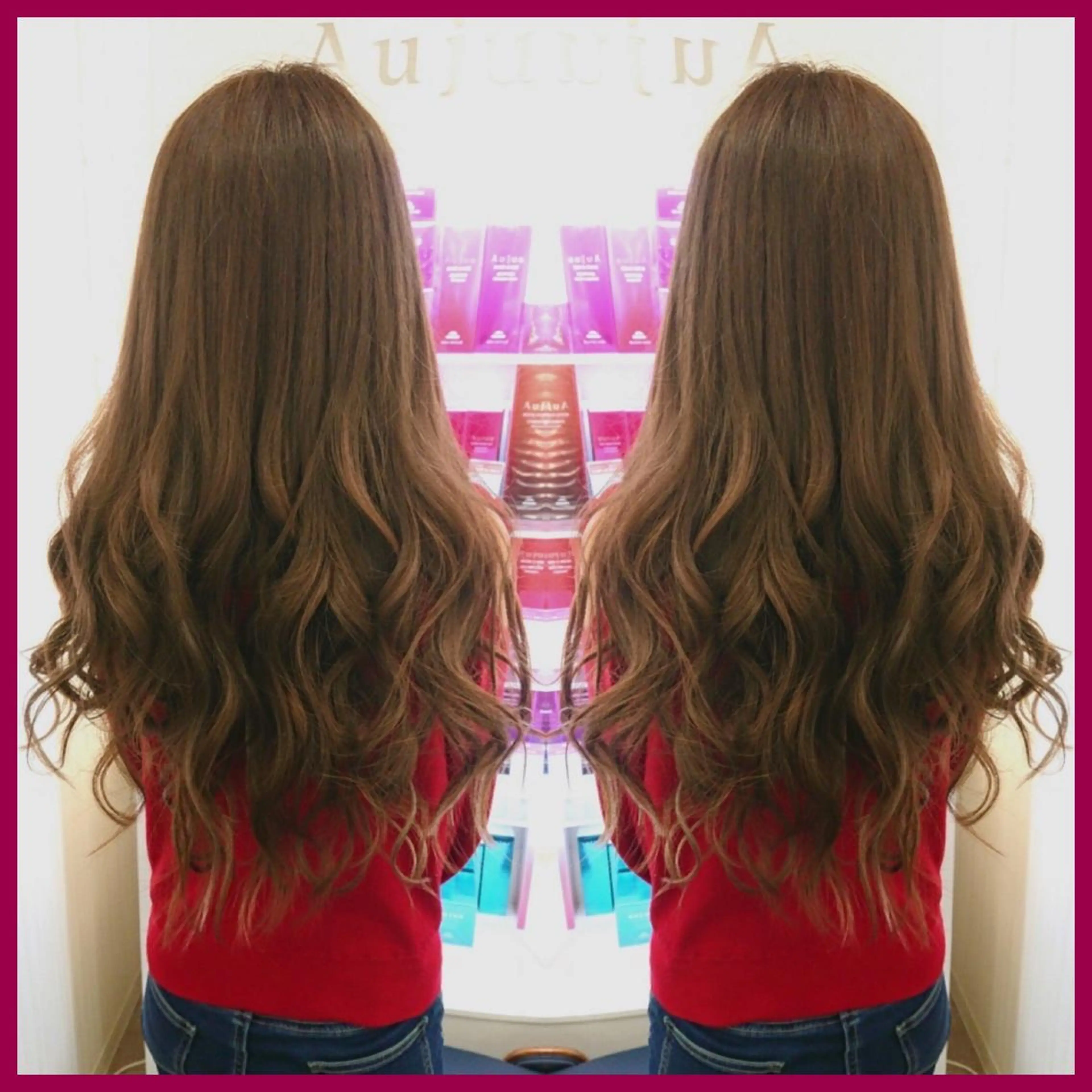 セミロング カラー エクステ エクステ 🫧あ　お🫧 心斎橋のヘアスタイル